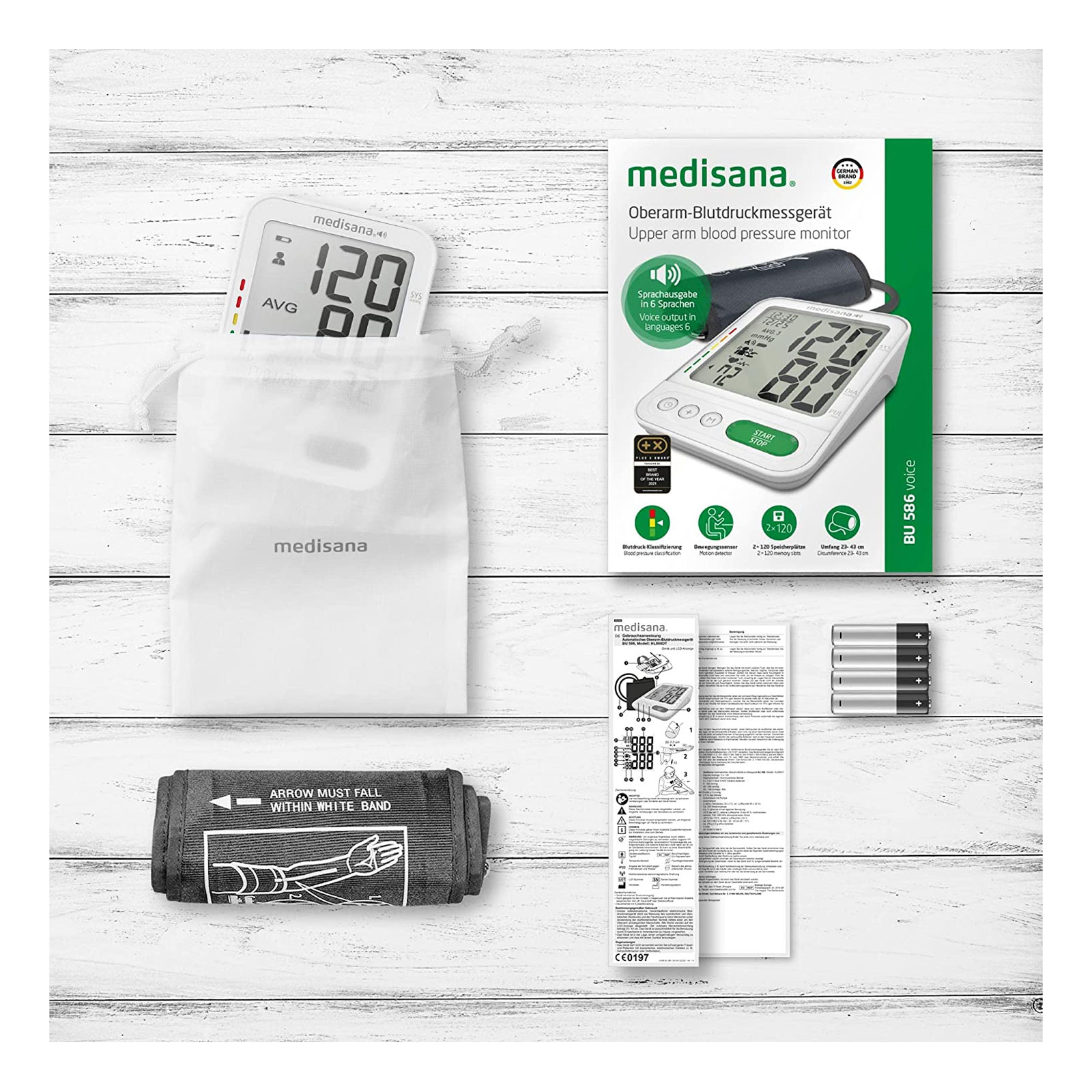 MEDISANA Oberarm-Blutdruckmessgerät BU 586 voice