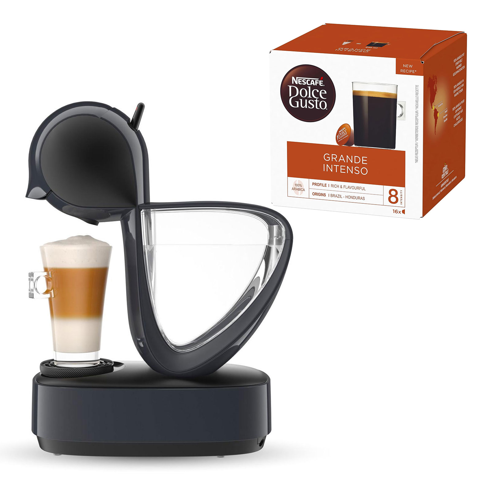 Krups KP 173B Nescafe Dolce Gusto Infinissima Cosmic-Grey inkl. NESCAFÉ Dolce Gusto Grande Intenso