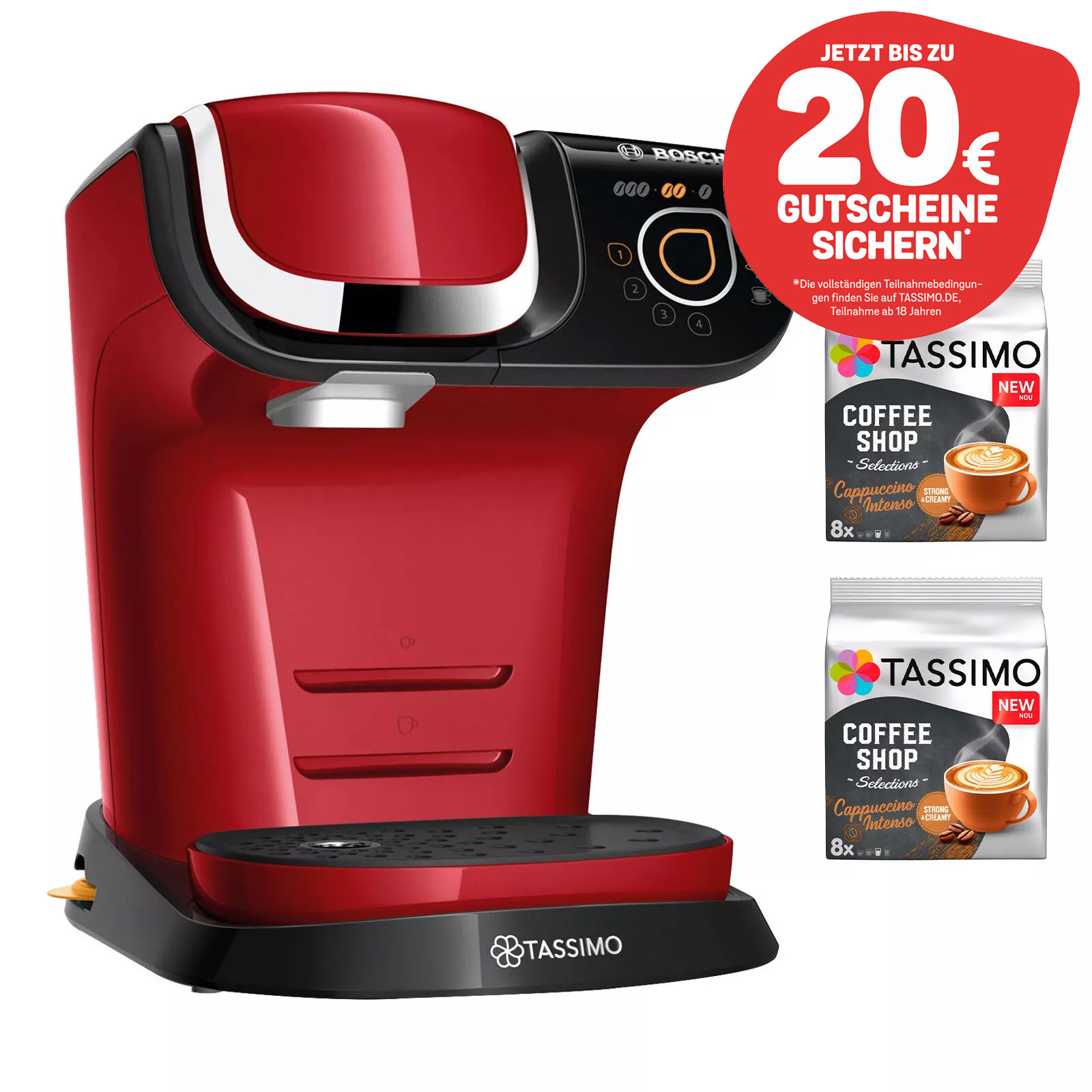 Bosch Tassimo Kapselmaschine inkl. 2x Cappuccino Intenso
