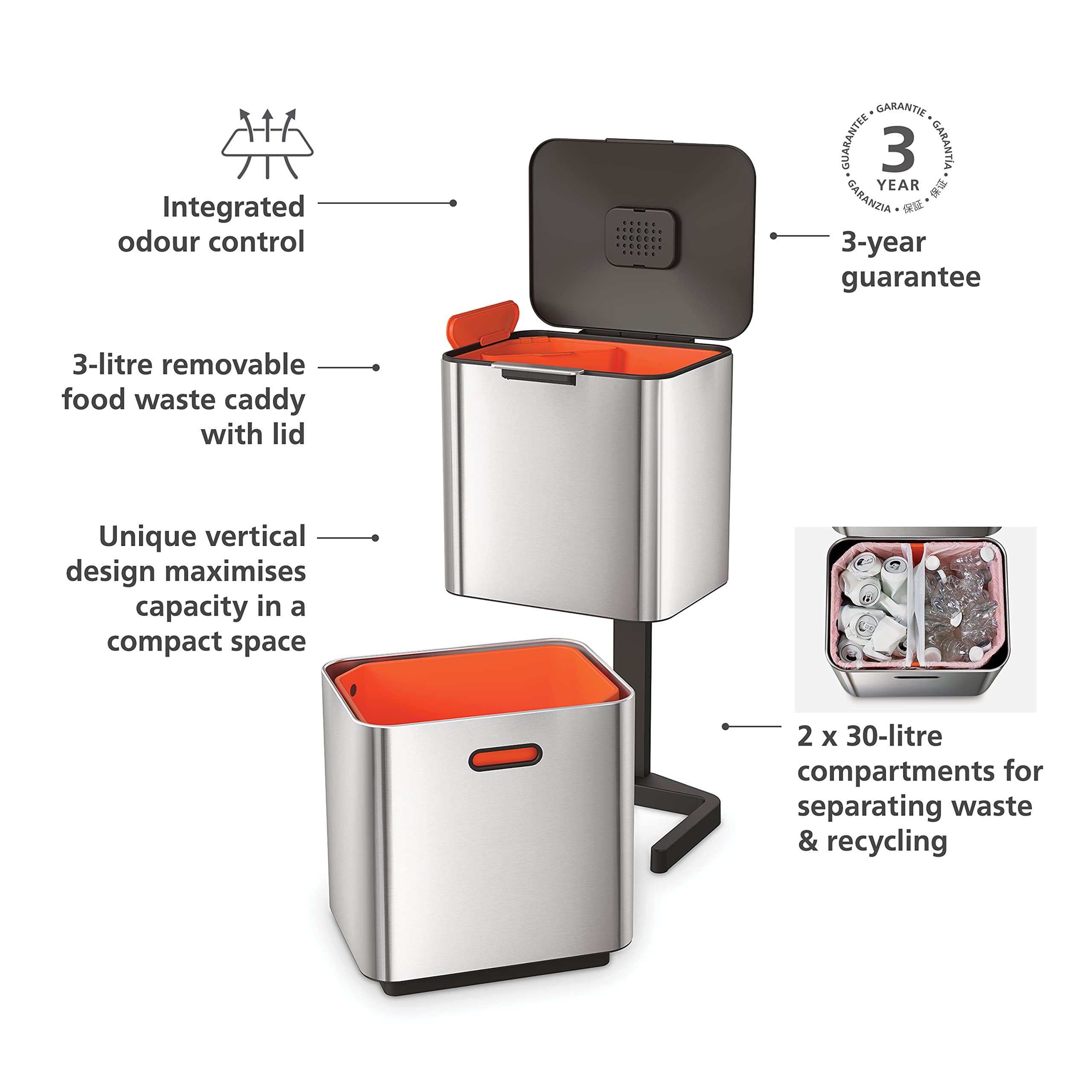 Joseph Joseph IntelligentWaste Totem Max 60 Mülltrennsystem