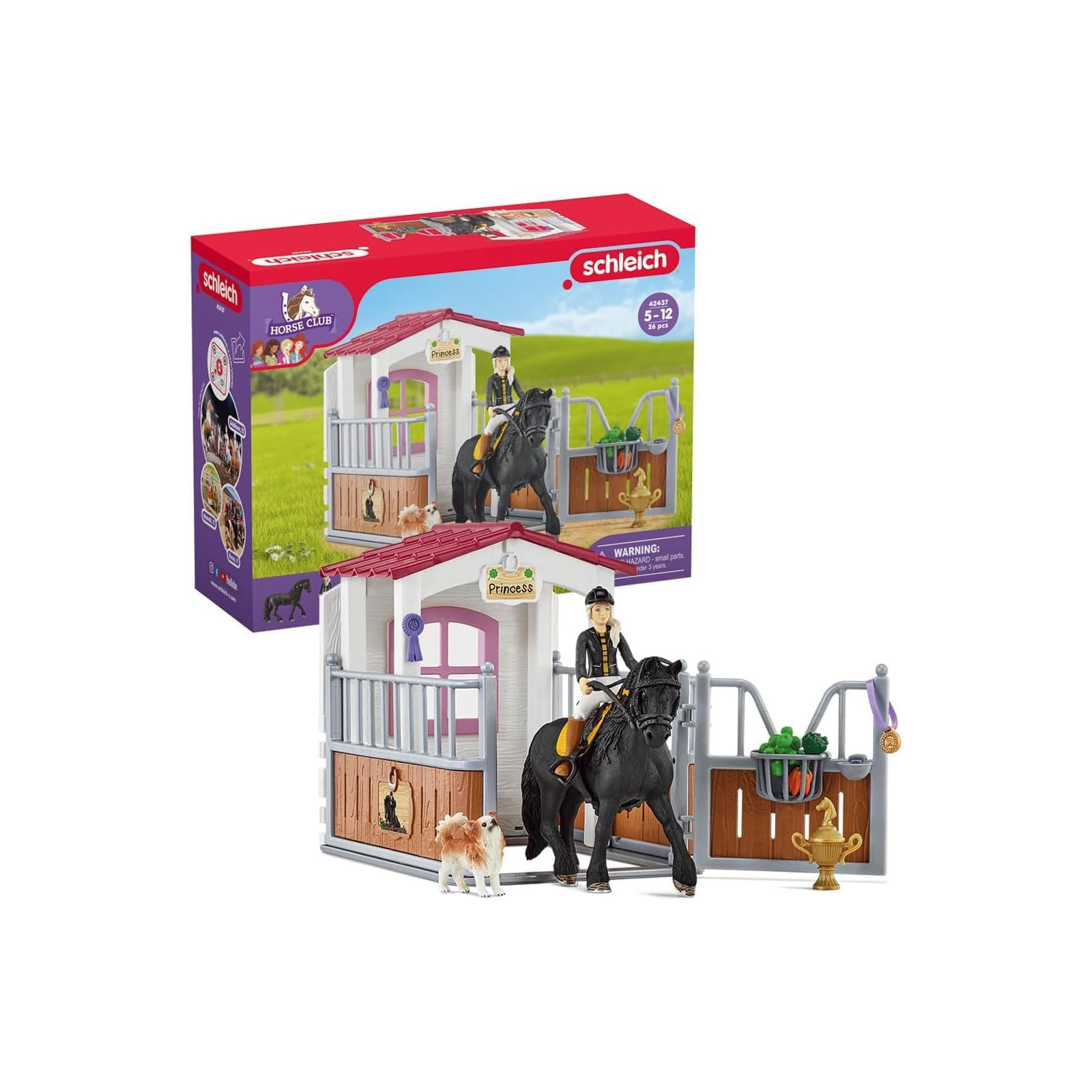 Schleich Pferdebox mit HORSE CLUB Tori & Princess Spielfiguren-Set (42437)