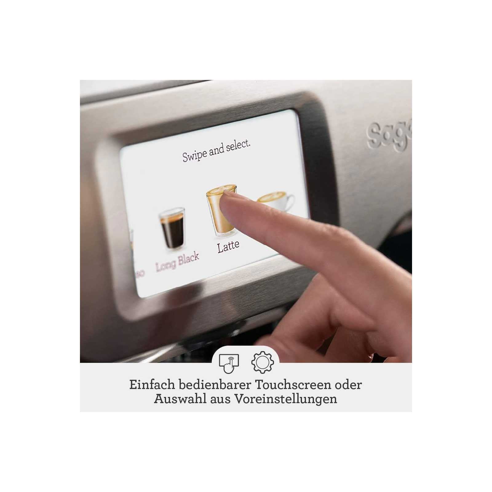 Sage SES880BSS the Barista Touch Siebträger-Espressomaschine