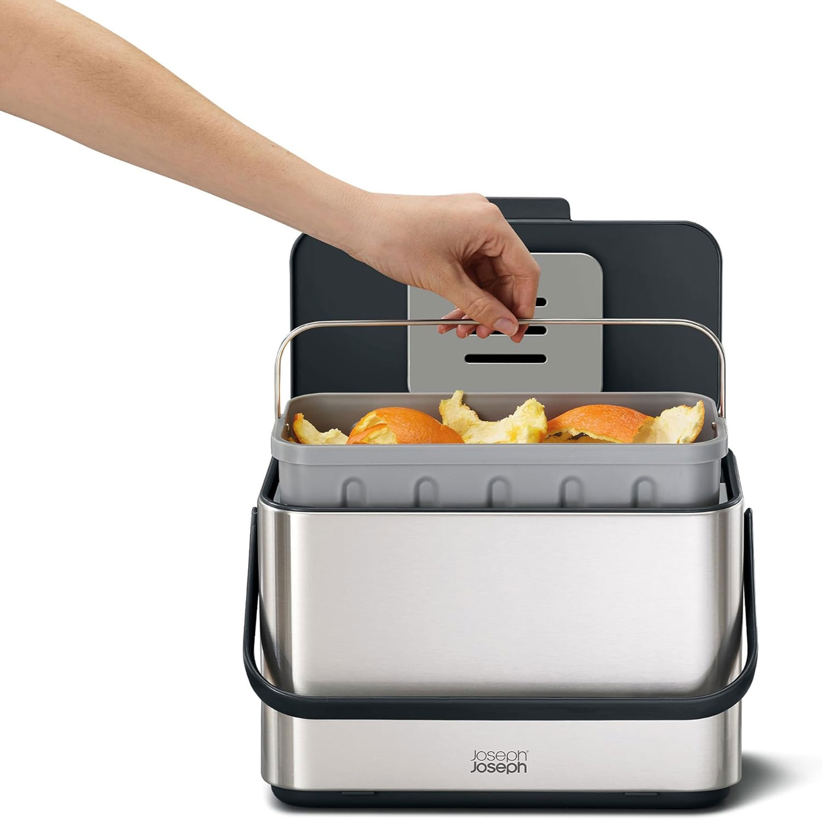 Joseph Joseph Collect 4l Edelstahl Komposteimer Küche mit Griff