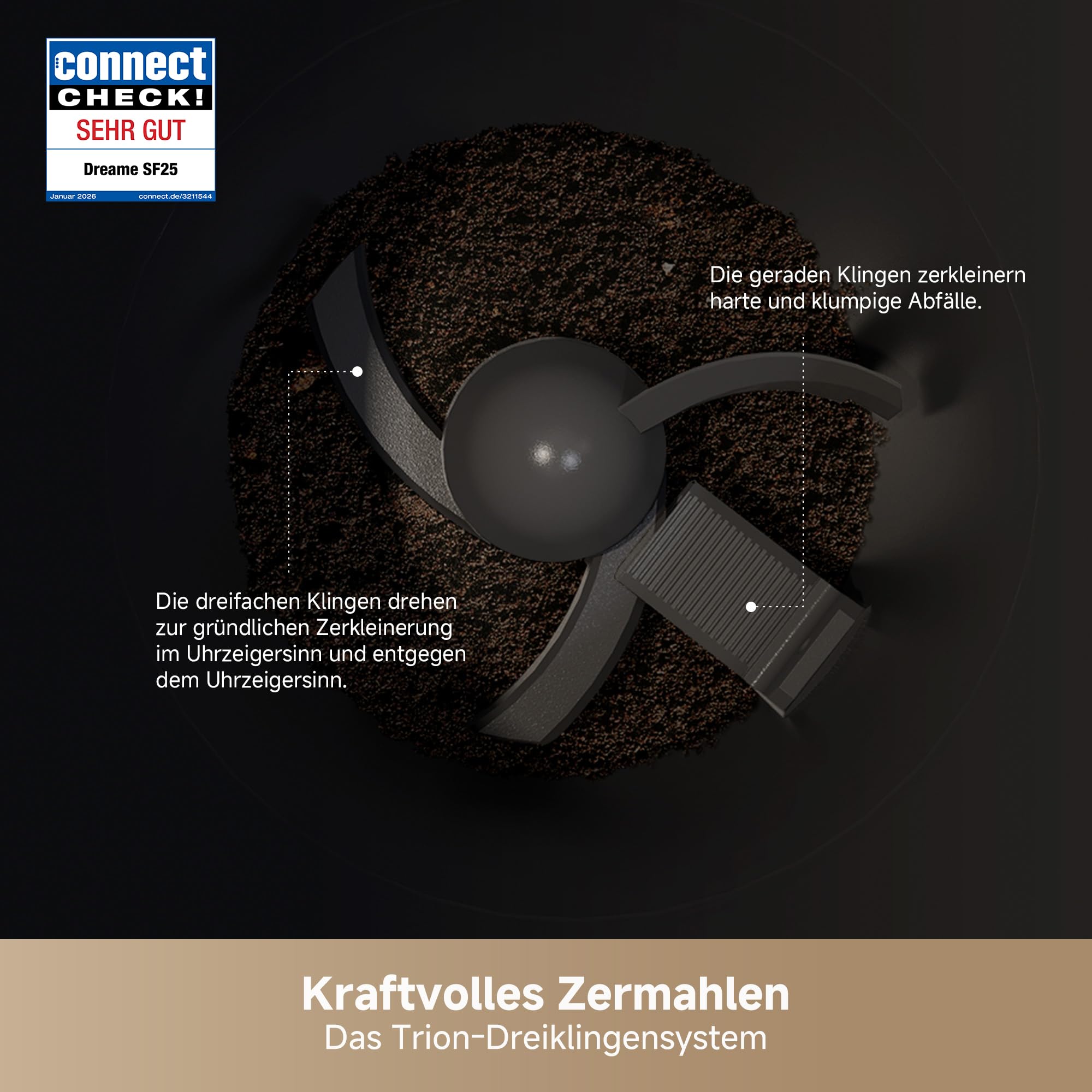 DREAME SF25 – Speise-Entsorger, Trion- Dreiklingensystem
