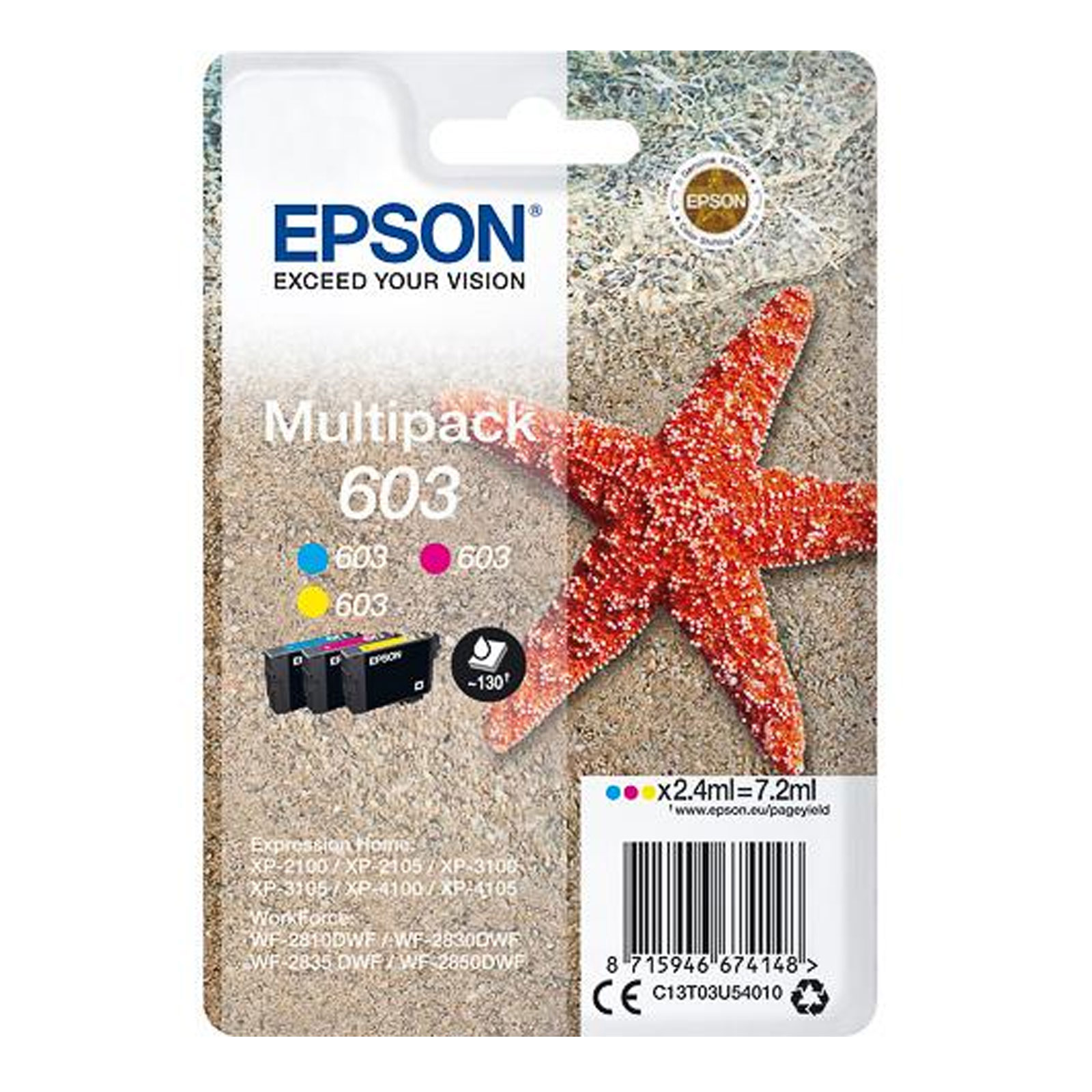 Epson C13T03U54010 Multipack 603 Original Tinte "Seestern" (3 Farben)