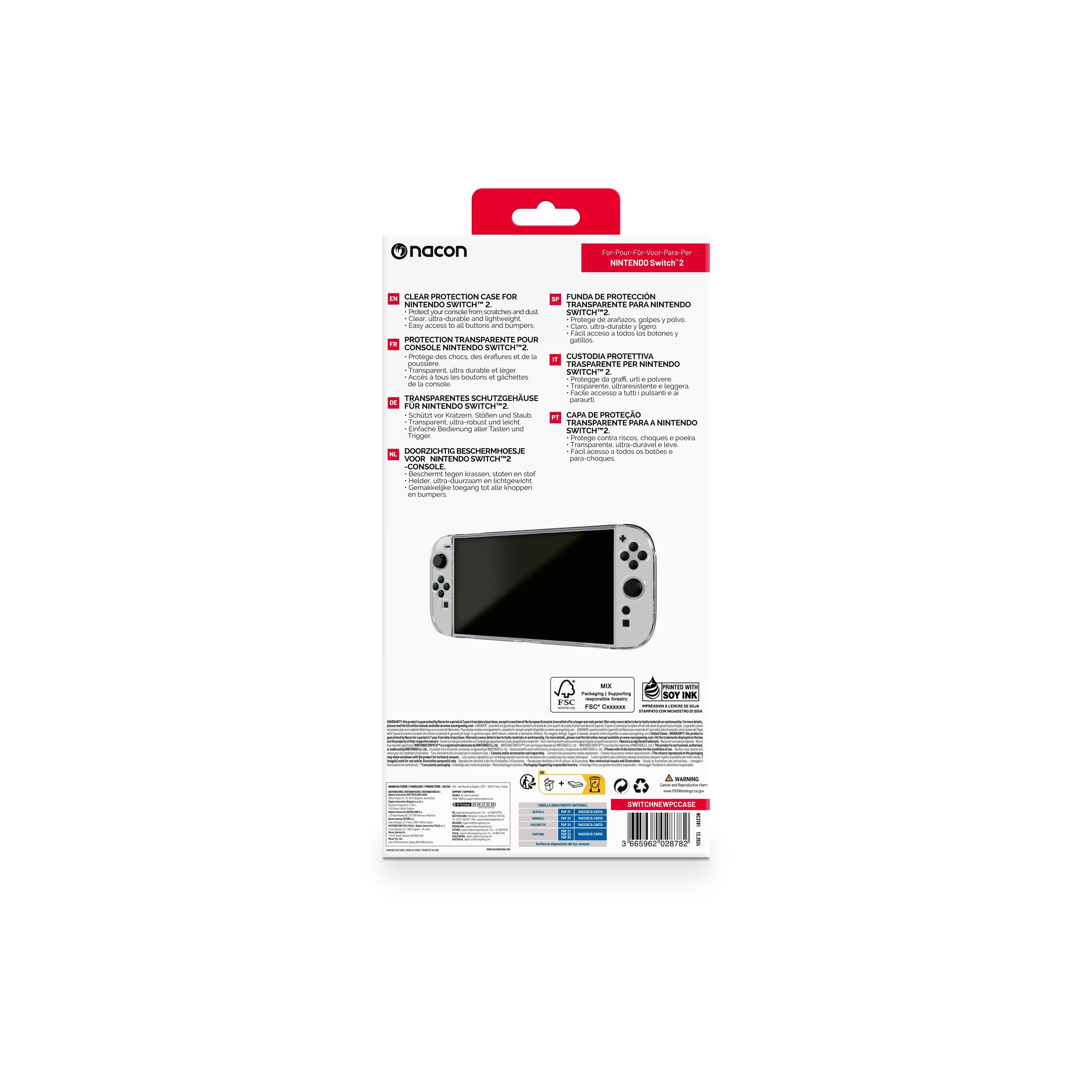 BIGBEN Nintendo Nacon Transparente Schutzhülle für Switch 2