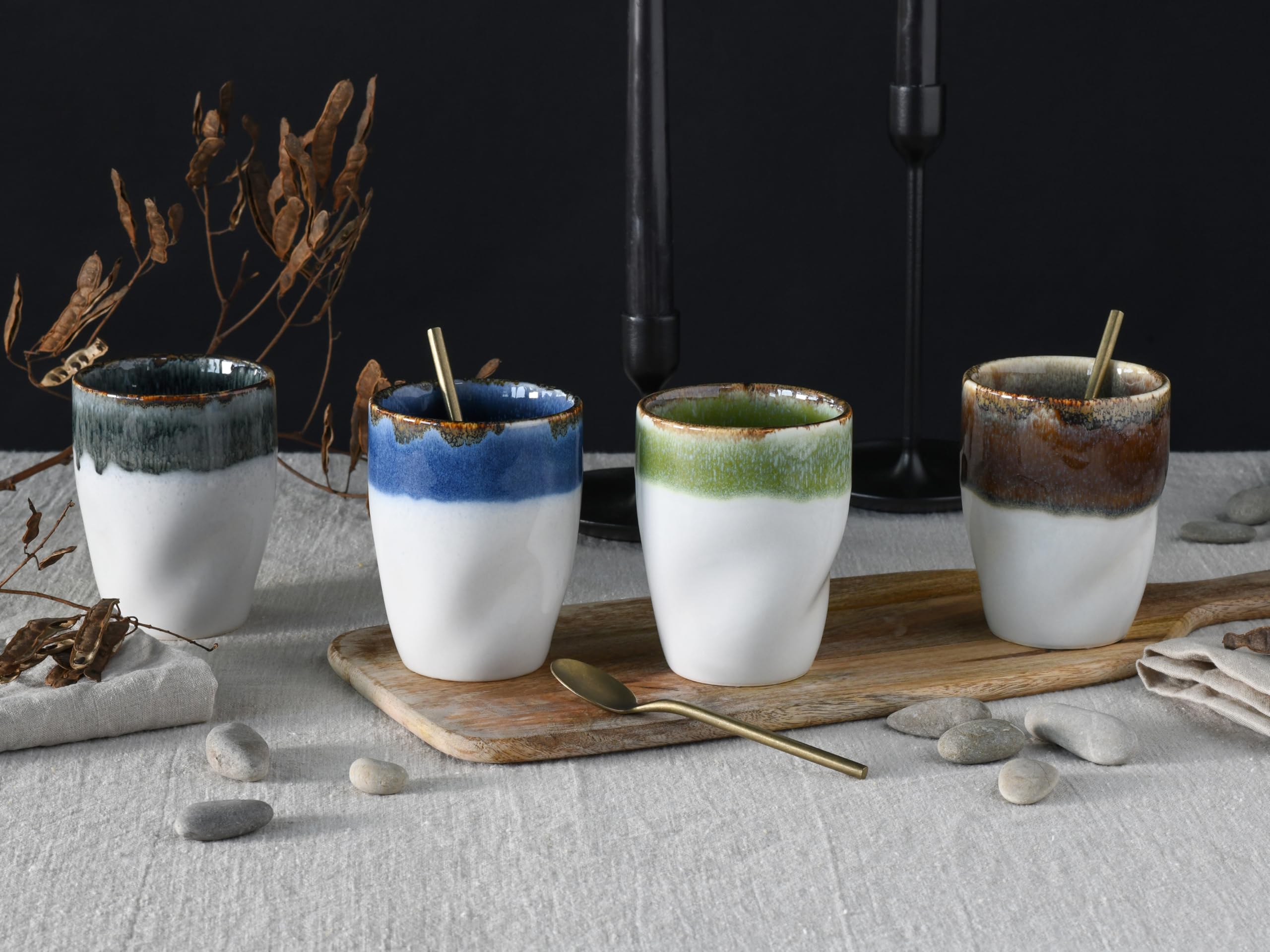 Creatable, 24342, Serie Squeezy Cascade, 4-teiliges Geschirrset für 4 Personen