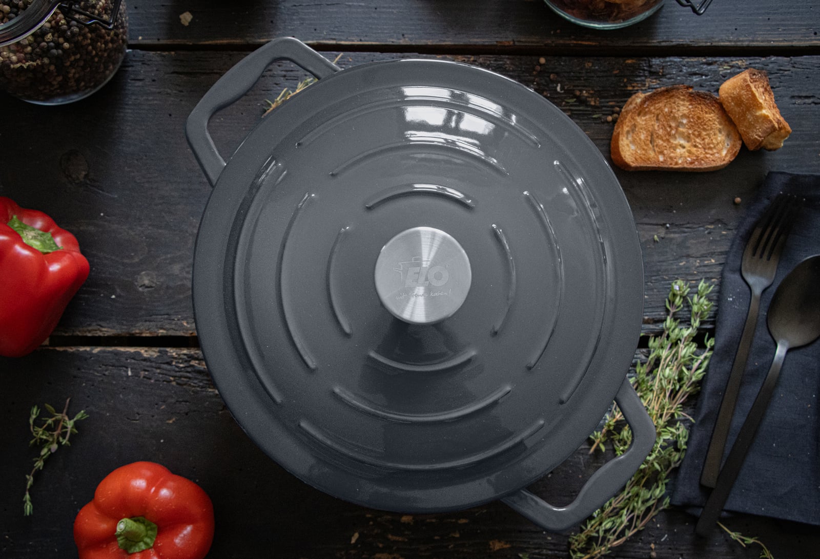 ELO Gusseisen Servierpfanne 28 cm grau