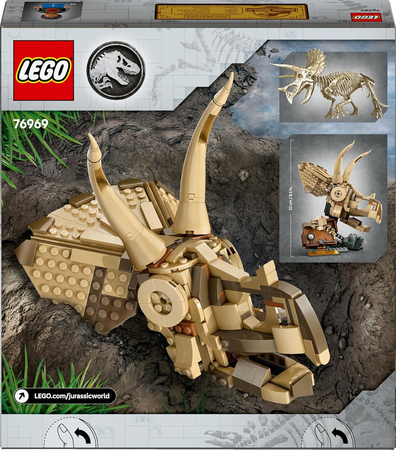 LEGO Jurassic World Dinosaurier-Fossilien: Triceratops-Schädel Modell 76969