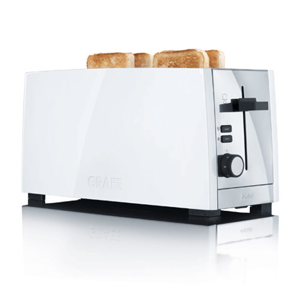 GRAEF TO 101 4-Scheiben-Toaster weiß / Edelstahl