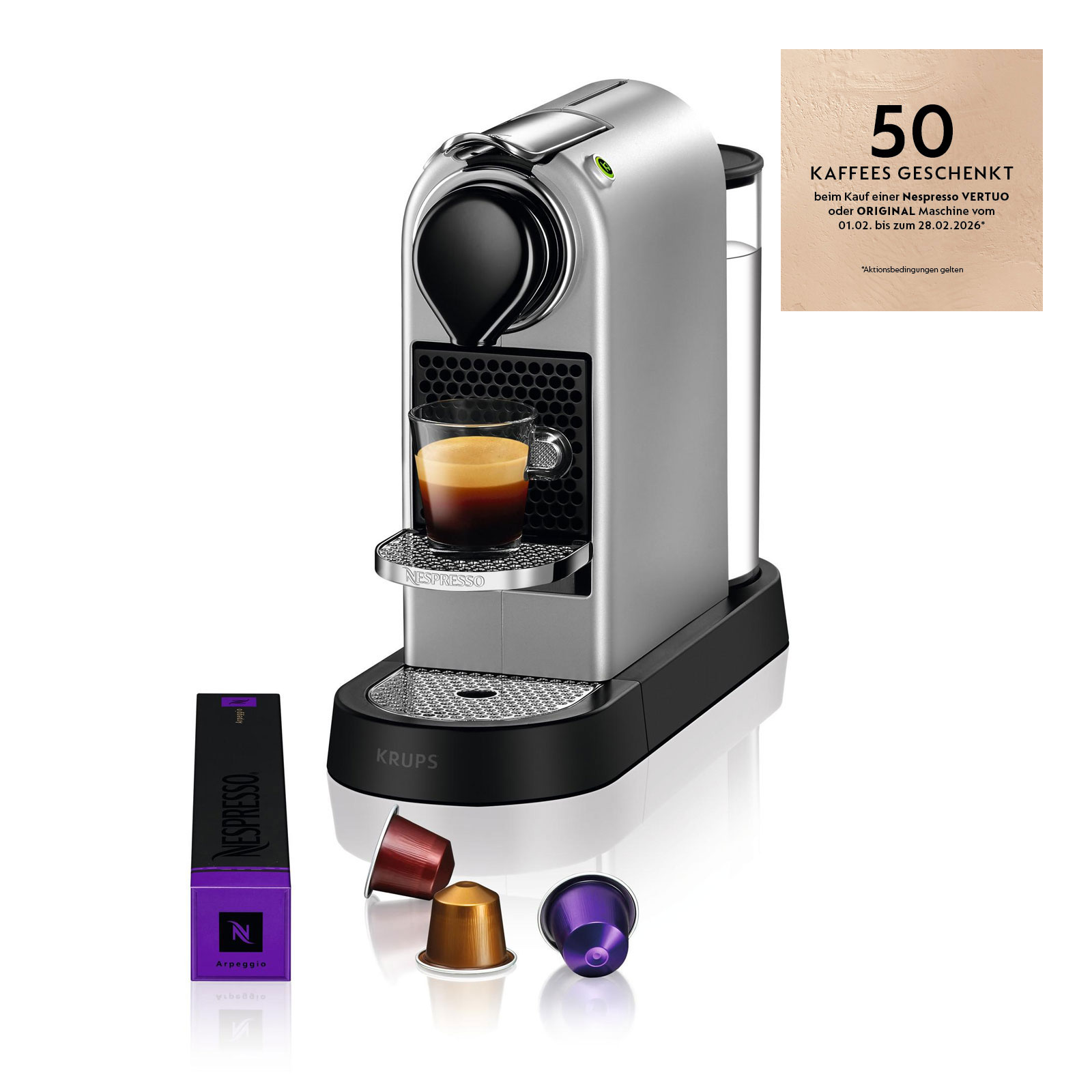 Krups XN 741B Nespresso CitiZ Silber