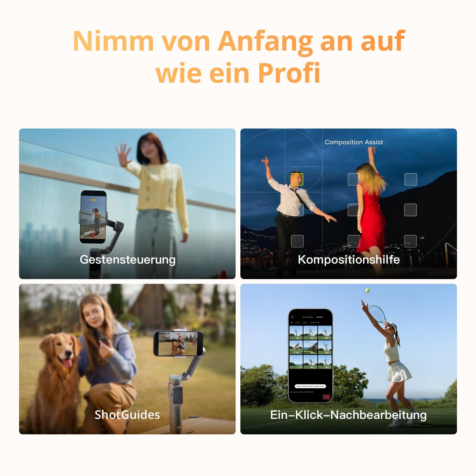 Osmo Mobile 8P Gimbal-Stabilisator für iPhone & Android, Fernsteuerung