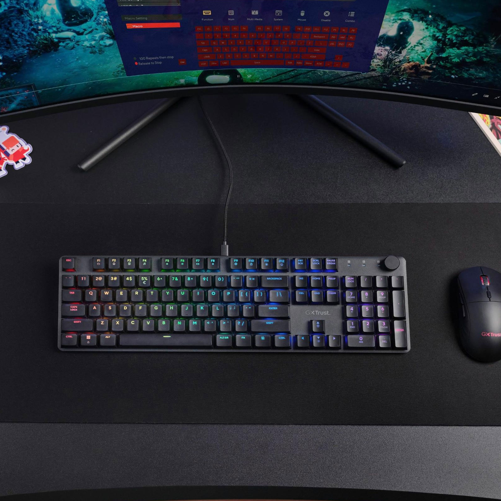 Trust GXT866 TORIX mechanische Gaming-Tastatur RGB Lautstärkeregler