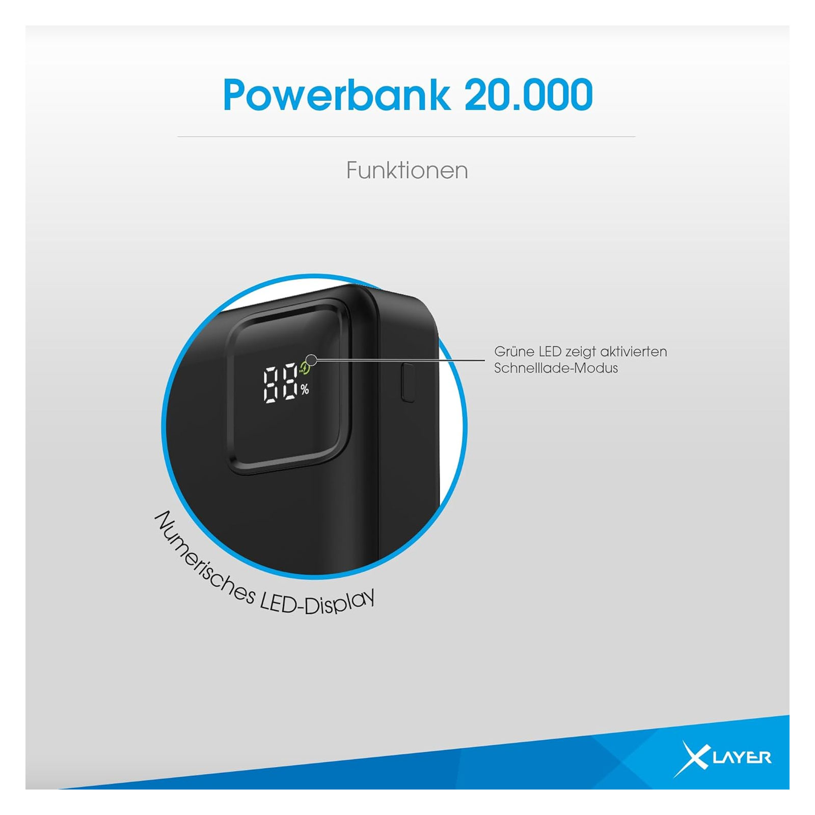 XLayer 20.000-mAh Power Delivery, schwarz Powerbank XLayer 20.000-mAh Power Delivery, schwarz Powerbank