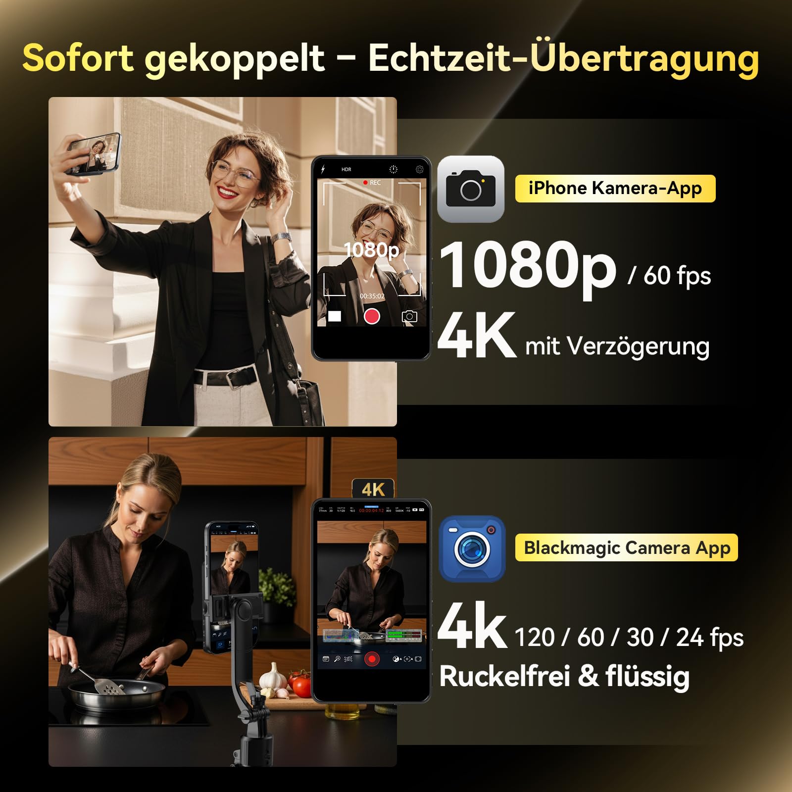 Rollei Easy Creator Selfie Monitor 3,97" Smartphone Rückkamera Magnetisch