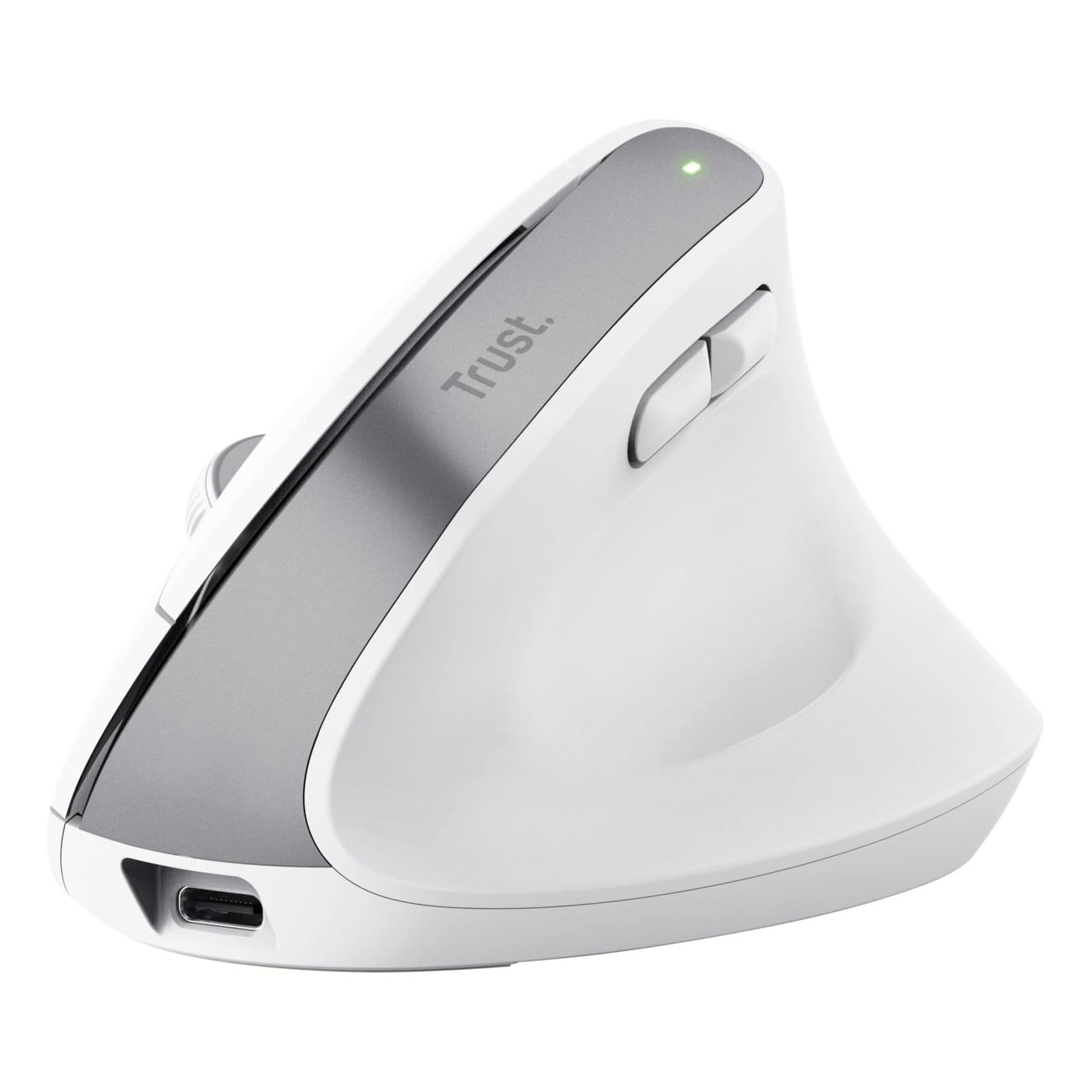 Trust Bayo+ Ergonomische kabellose Maus für mehrere Geräte, Weiß (25399)