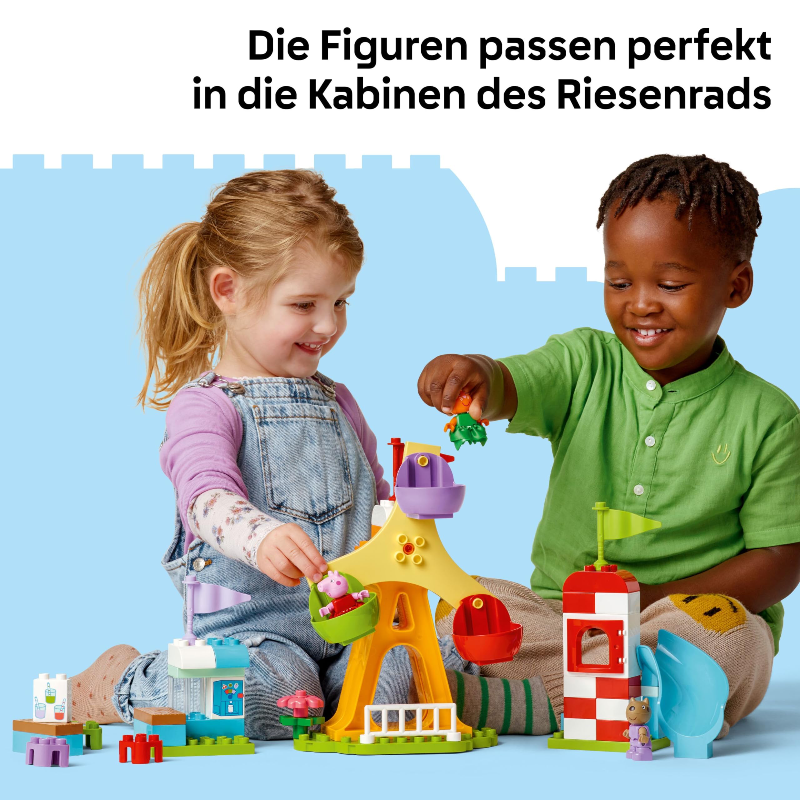 LEGO DUPLO Peppa Wutz Jahrmarkt - Montessori Spielzeug 10453