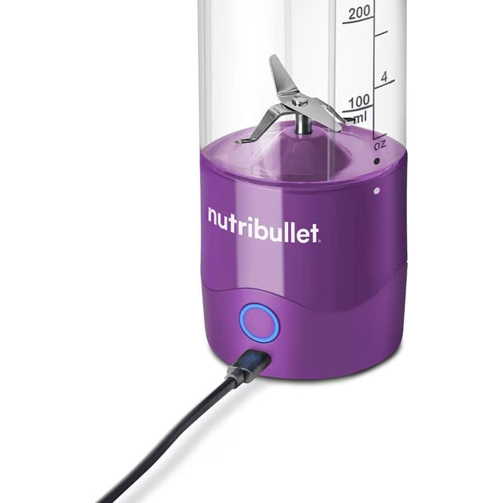 nutribullet NBP003PU Portable Samtlila Standmixer (Akkubetrieb, 0,475 Liter Tritan™ Mixbecher, To Go Deckelaufsatz, 6-Punkt-Edelstahlklinge, Smoothiefunktion, Pulsfunktion, Kunststoff/Edelstahl, Samtlila)
