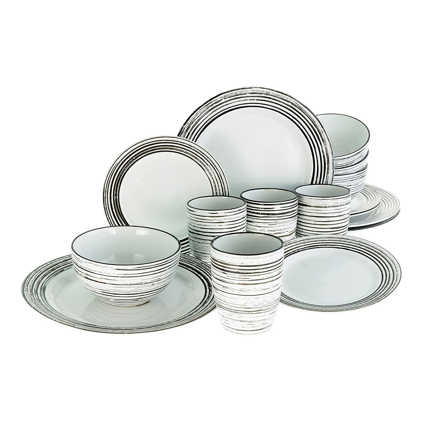 CreaTable, 23610, Serie La Gomera blanca , Geschirrset, Kombiservice 16 teilig