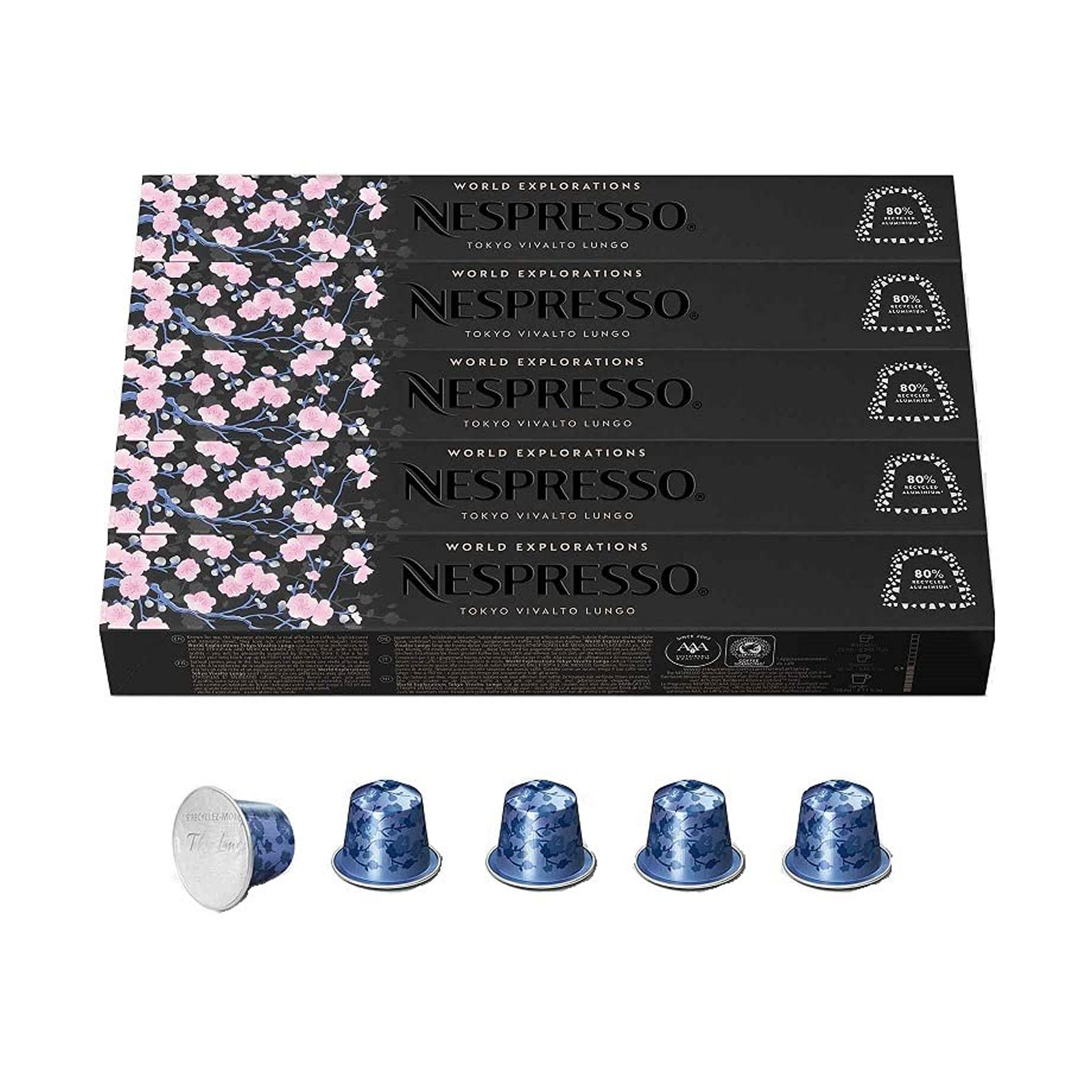 NESPRESSO ORIGINAL Tokyo Lungo, Mittlere Röstung, Kompatibel mit ORIGINAL Kaffeemaschinen, Kapsel Set aus 50 Kaffeekapseln