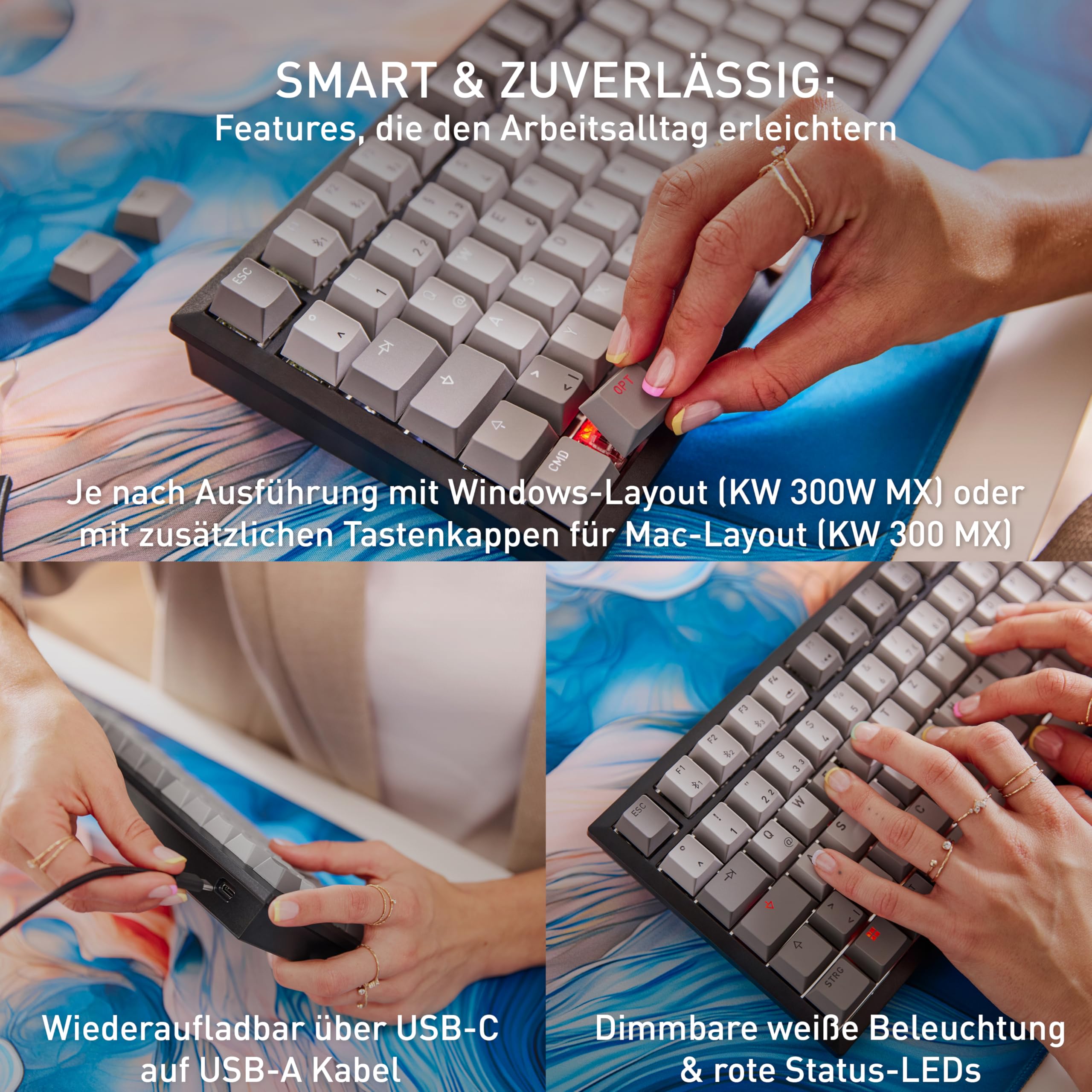 CHERRY KW 300 MX, Kompakte Mechanische Hot-Swap-Tastatur