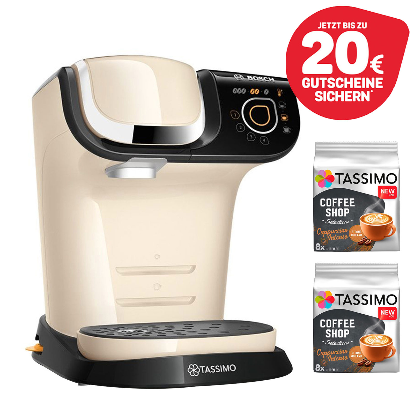 Bosch Tassimo Kapselmaschine inkl. 2x Cappuccino Intenso