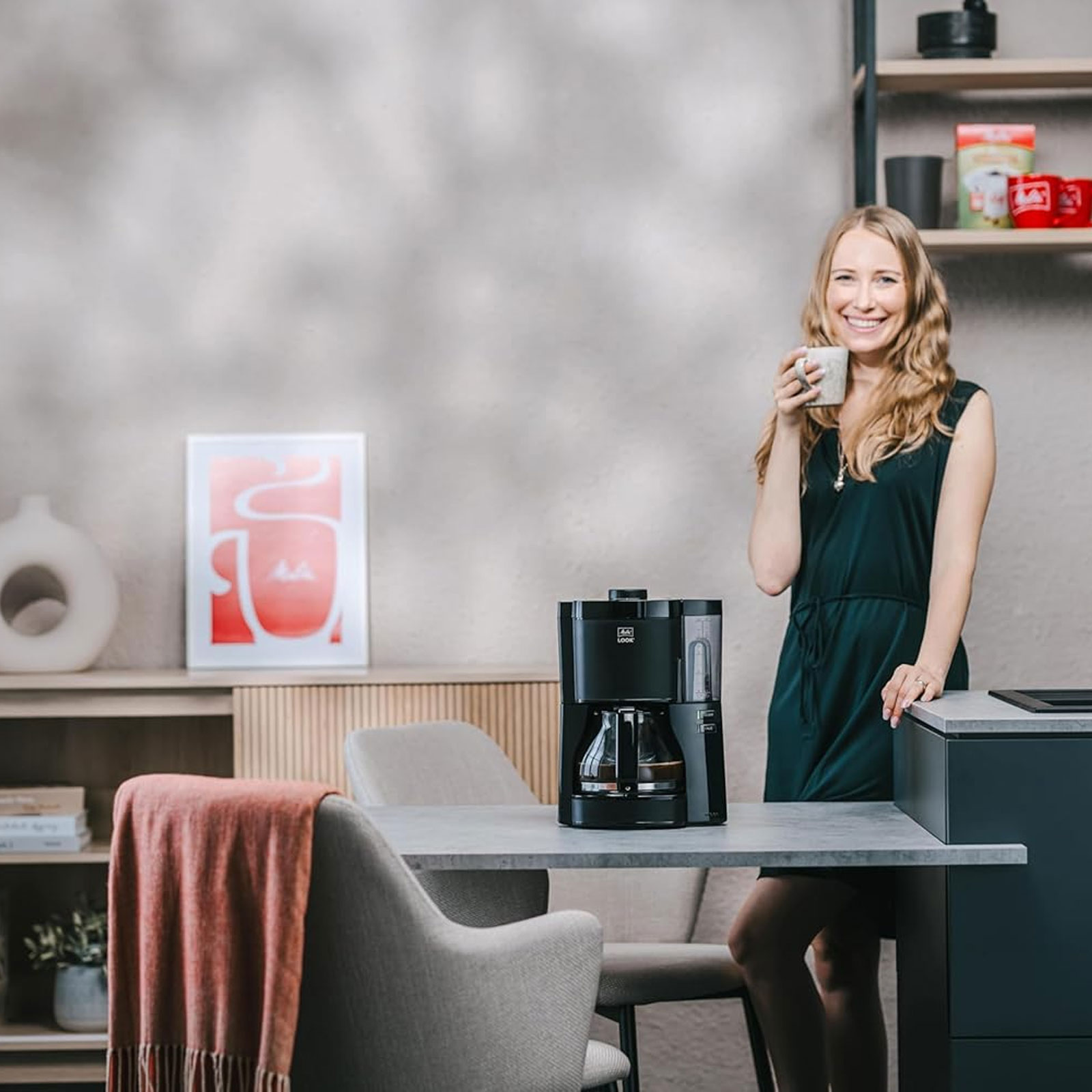 Melitta Look - Filterkaffeemaschine mit Glaskanne und entnehmbarem Wassertank