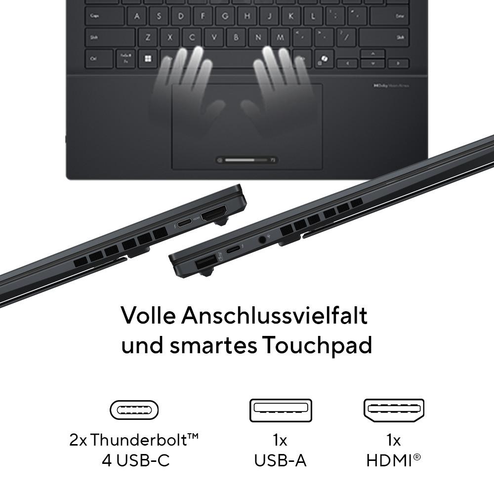 ASUS ZenBook Duo, Schwarz, 14 Zoll, Touch, WUXGA, OLED Notebook