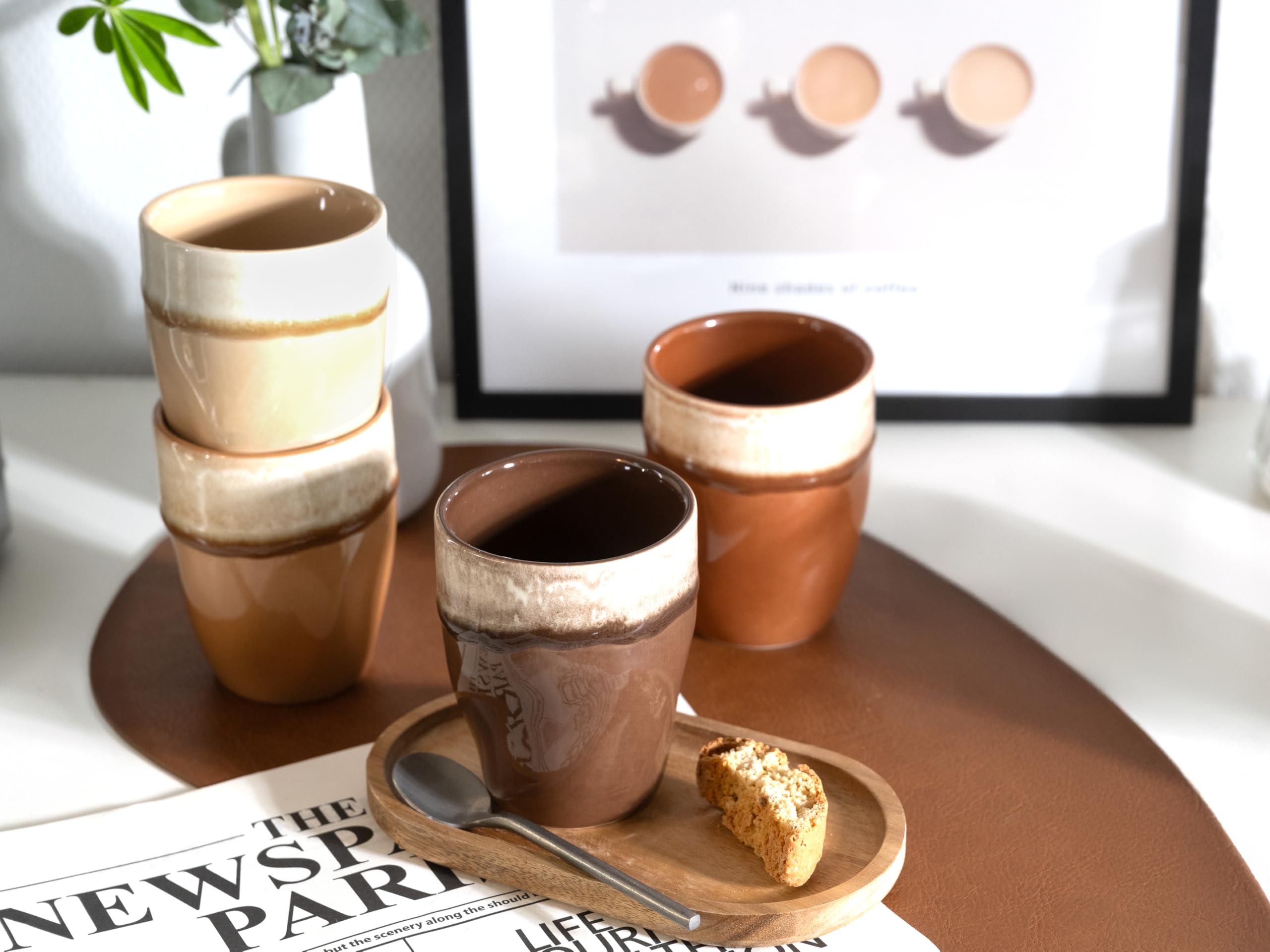 Creatable, 24738, Serie Squeezy Mocha Mousse, 4-teiliges Geschirrset für 4 Pers.