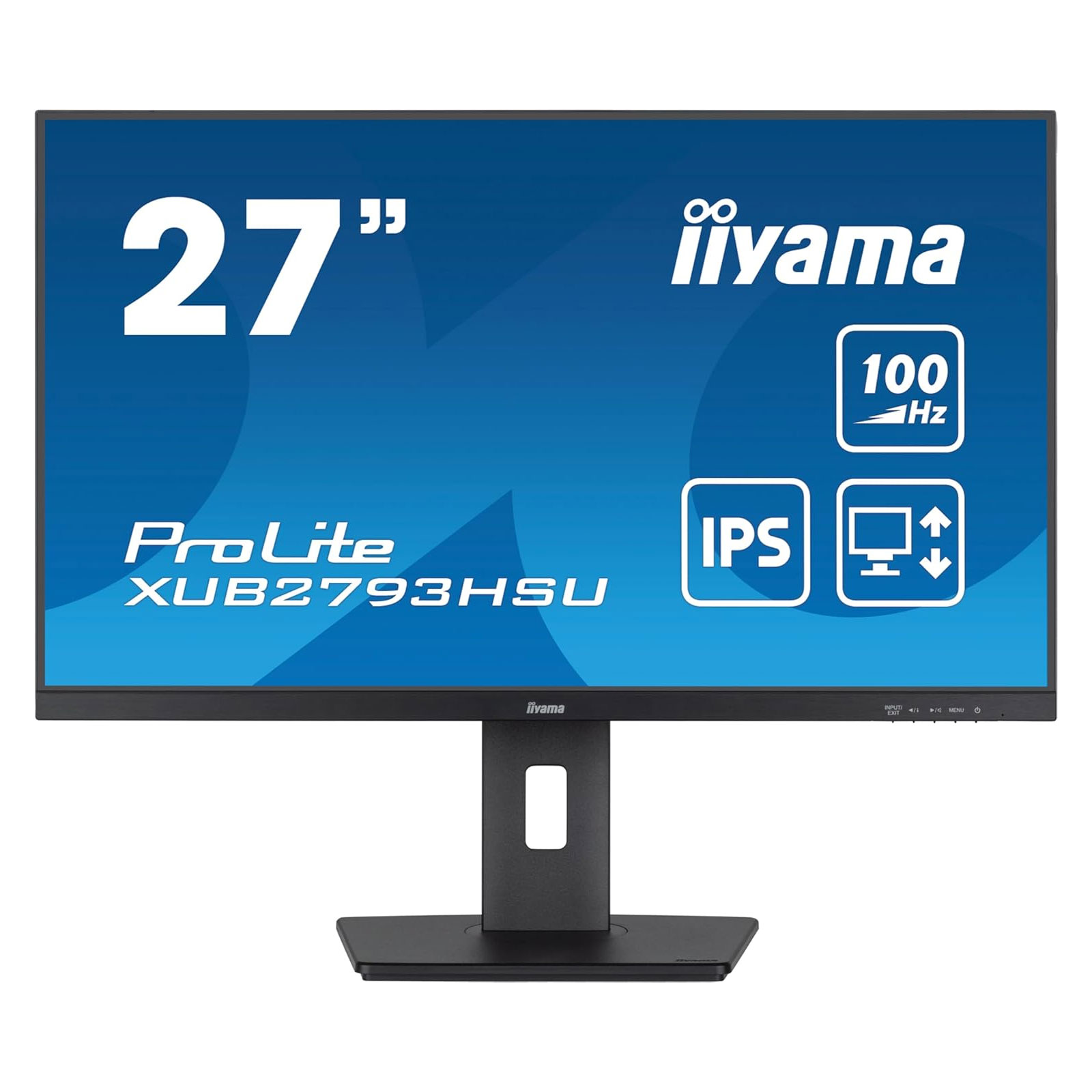 iiyama Monitor PROLITE XUB2793HSU-B7, matt schwarz, 27 Zoll, Full-HD, 100 Hz, 1ms (LED, HDMI, DisplayPort, höhenverstellbar, neigbar, pivot)