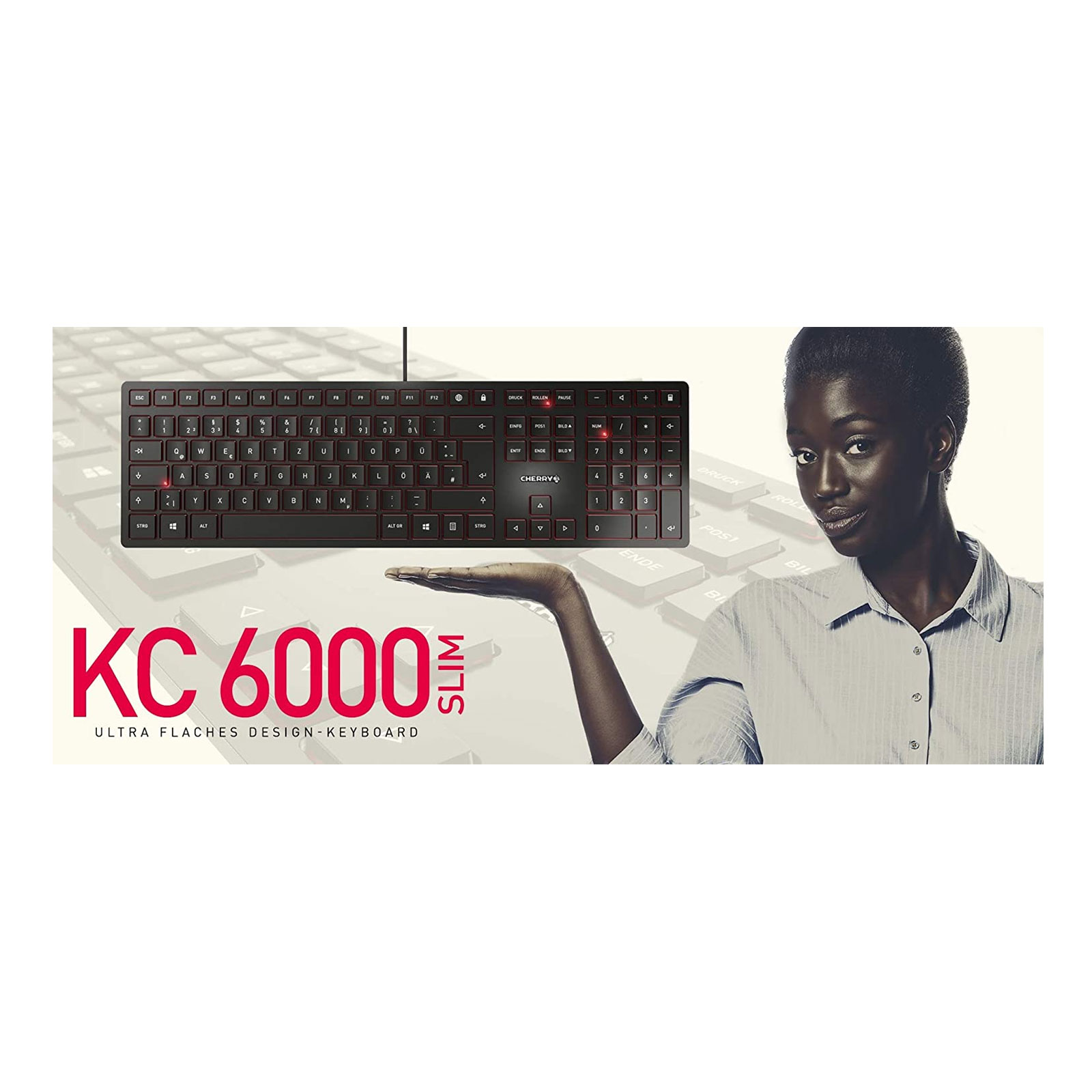 Cherry KC 6000 SLIM Tastatur silber