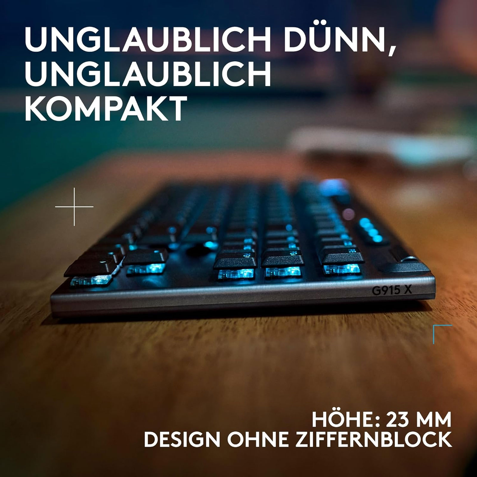 Logitech G G915 X LIGHTSPEED TKL – flache kabellose Gaming-Tastatur mit Double-Shot-PBT-Tastenkappen