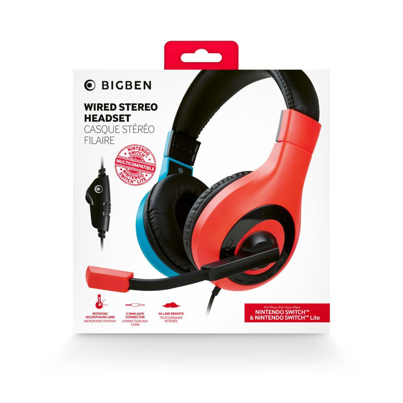 BIGBEN Stereo-Gaming-Headset V1 R+B