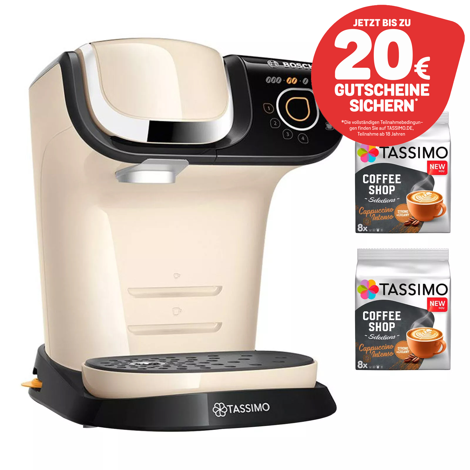 Bosch Tassimo Kapselmaschine inkl. 2x Cappuccino Intenso