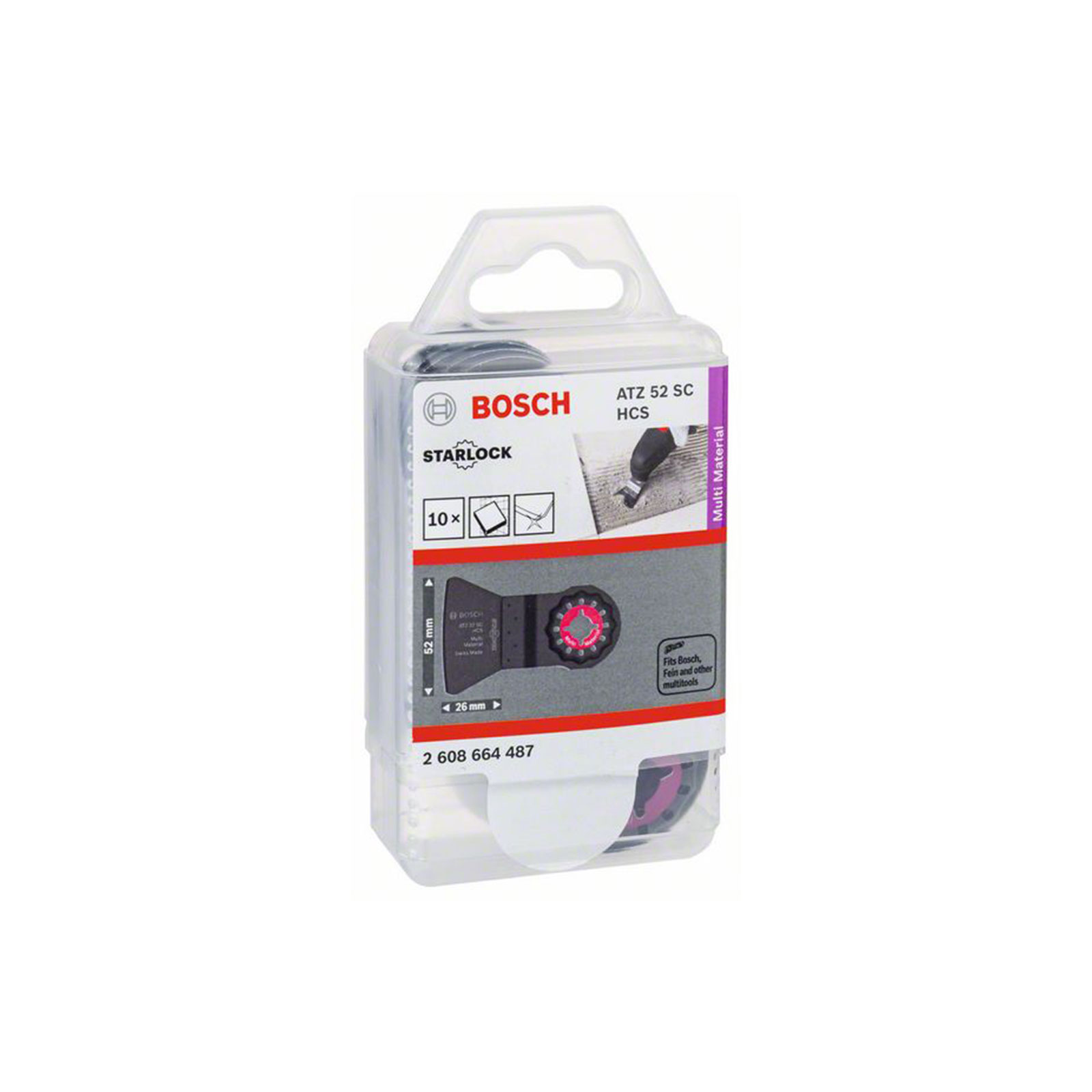 Bosch Professional HCS Schaber ATZ 52 SC, biegesteif, 52 x 26 mm, 10er-Pack