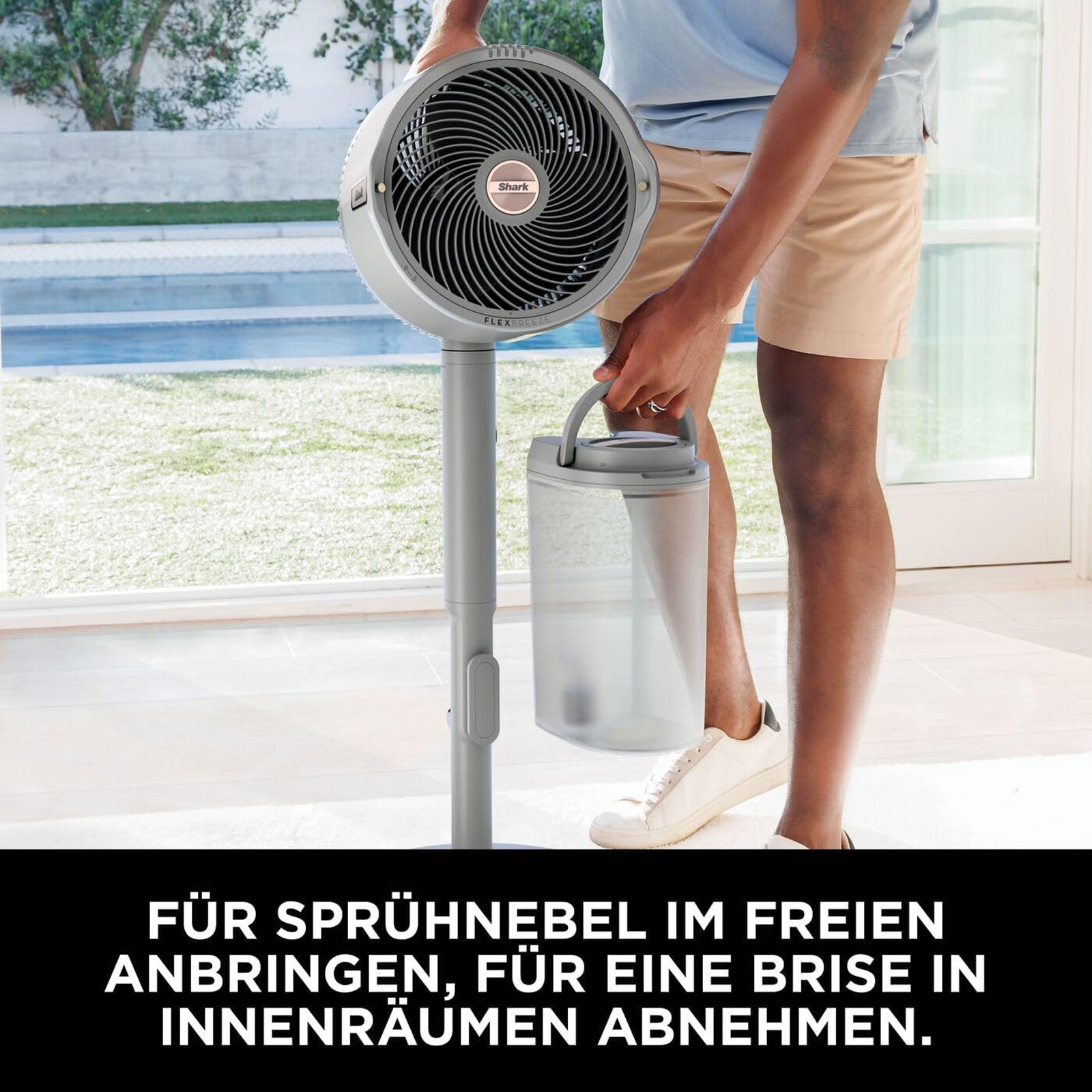 Shark FA300WHEU FlexBreeze Pro Mist Standventilator