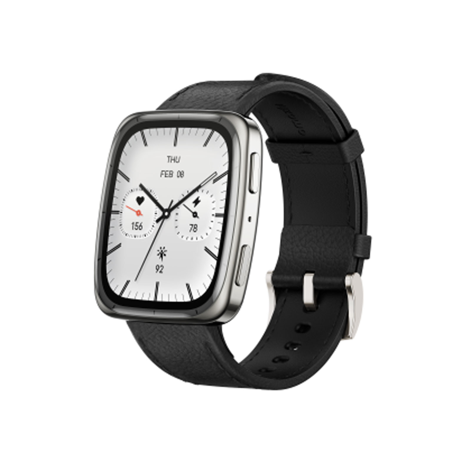 Amazfit Active 2 Square, Black Smartwatch (Herzfrequenzmessung, Schrittzähler)