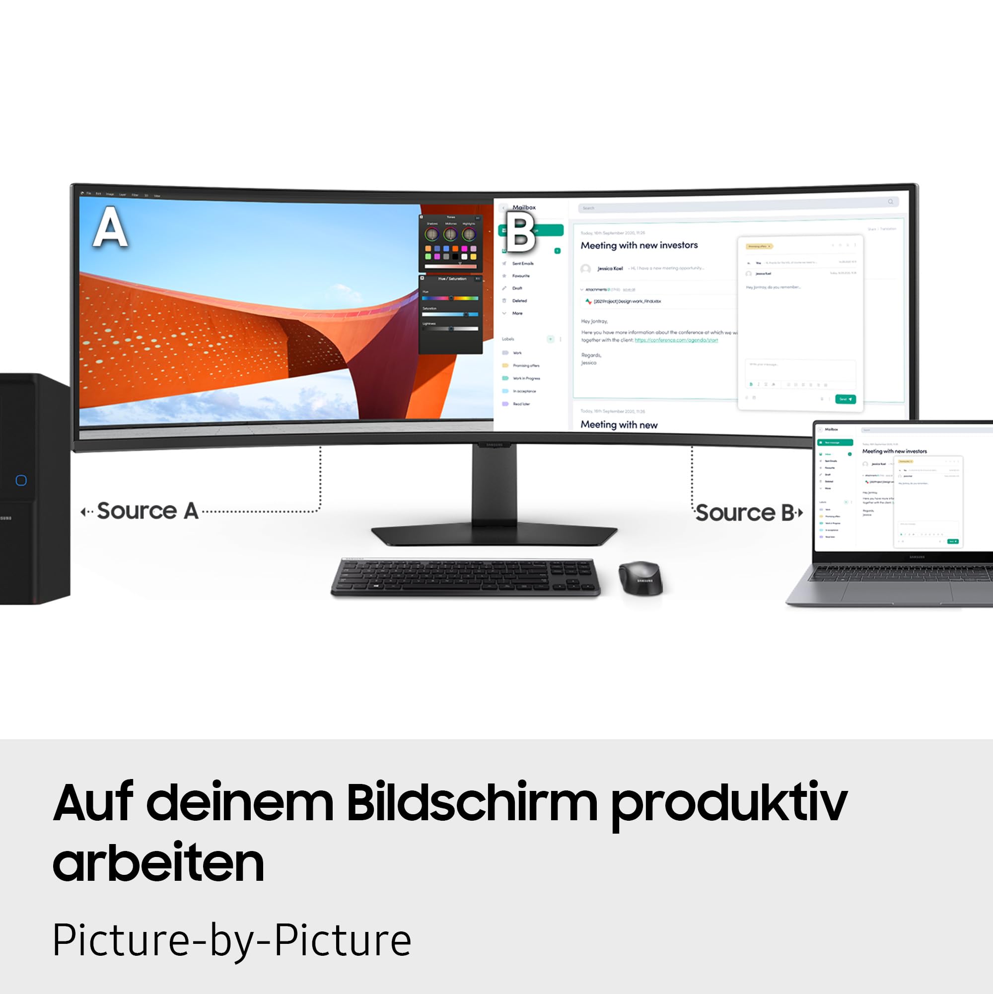 SAMSUNG 49 Zoll ViewFinity S95UF 4K DQHD Curved High Resolution Monitor
