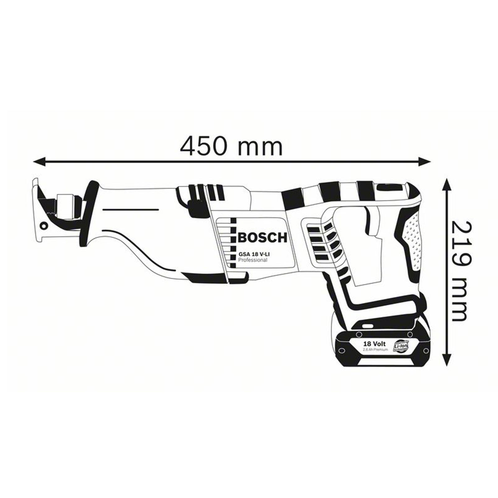 Bosch Professional GSA 18 V-LI Saebelsaege (Akku)