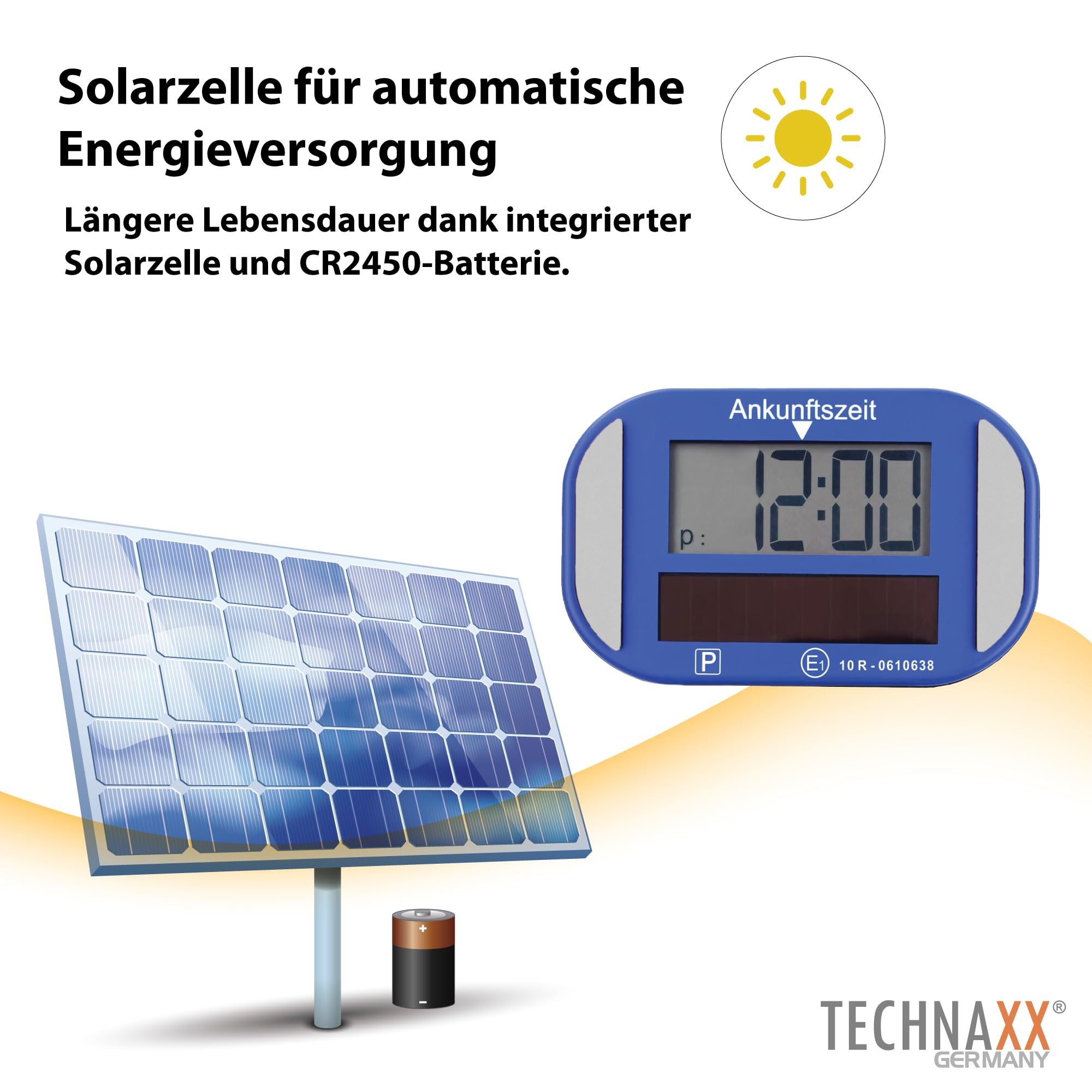 Technaxx Elektronische Solar-Parkscheibe TX-337 – KBA-Lizenziert