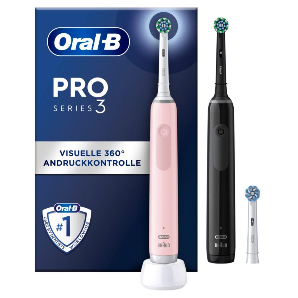 Oral-B Pro Series 3 3900 Schwarz/Pink Zahnbürste 2 Handstücke inkl. Ladestation