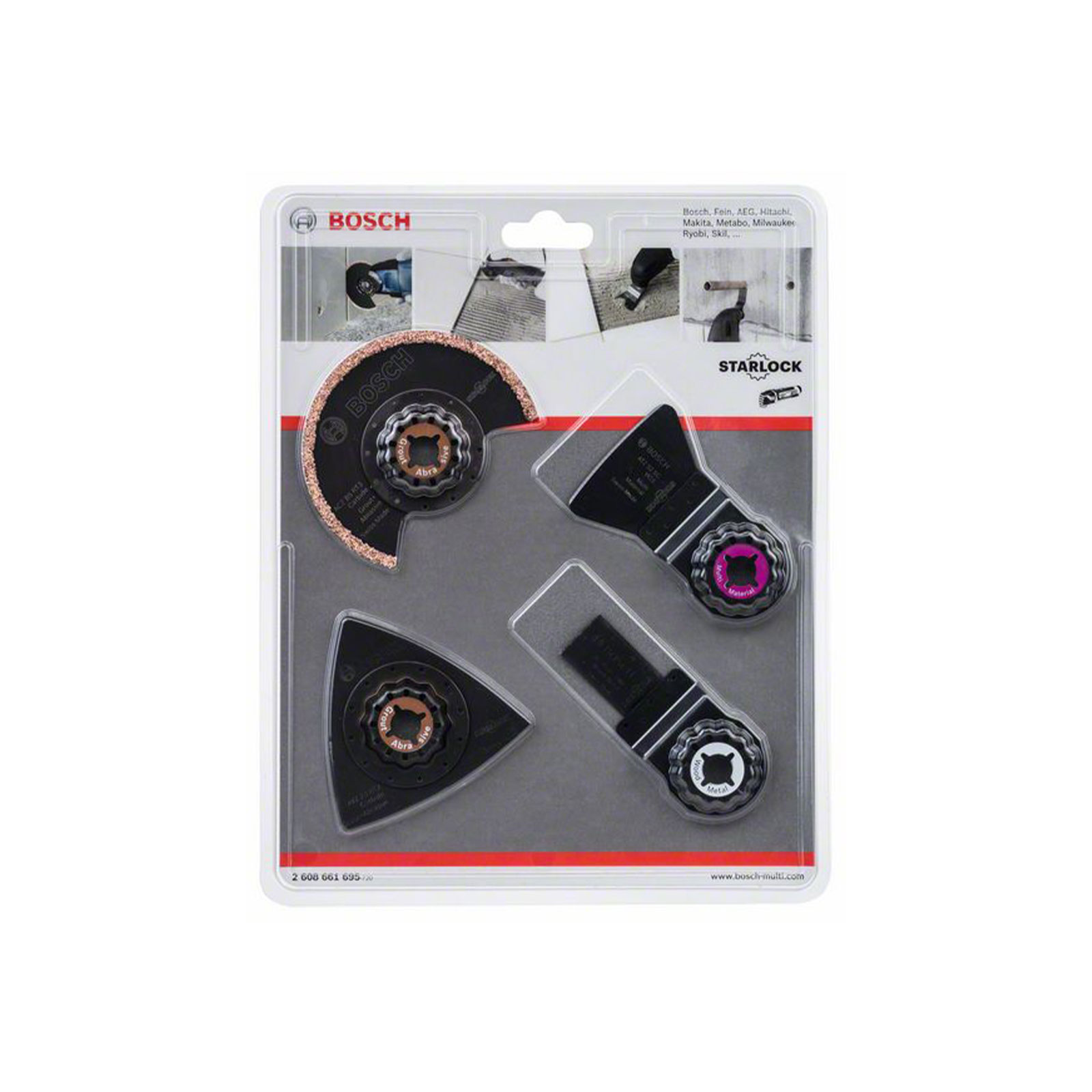 Bosch Professional Starlock Fliesen-Set fuer Multifunktionswerkzeuge, 4-teilig