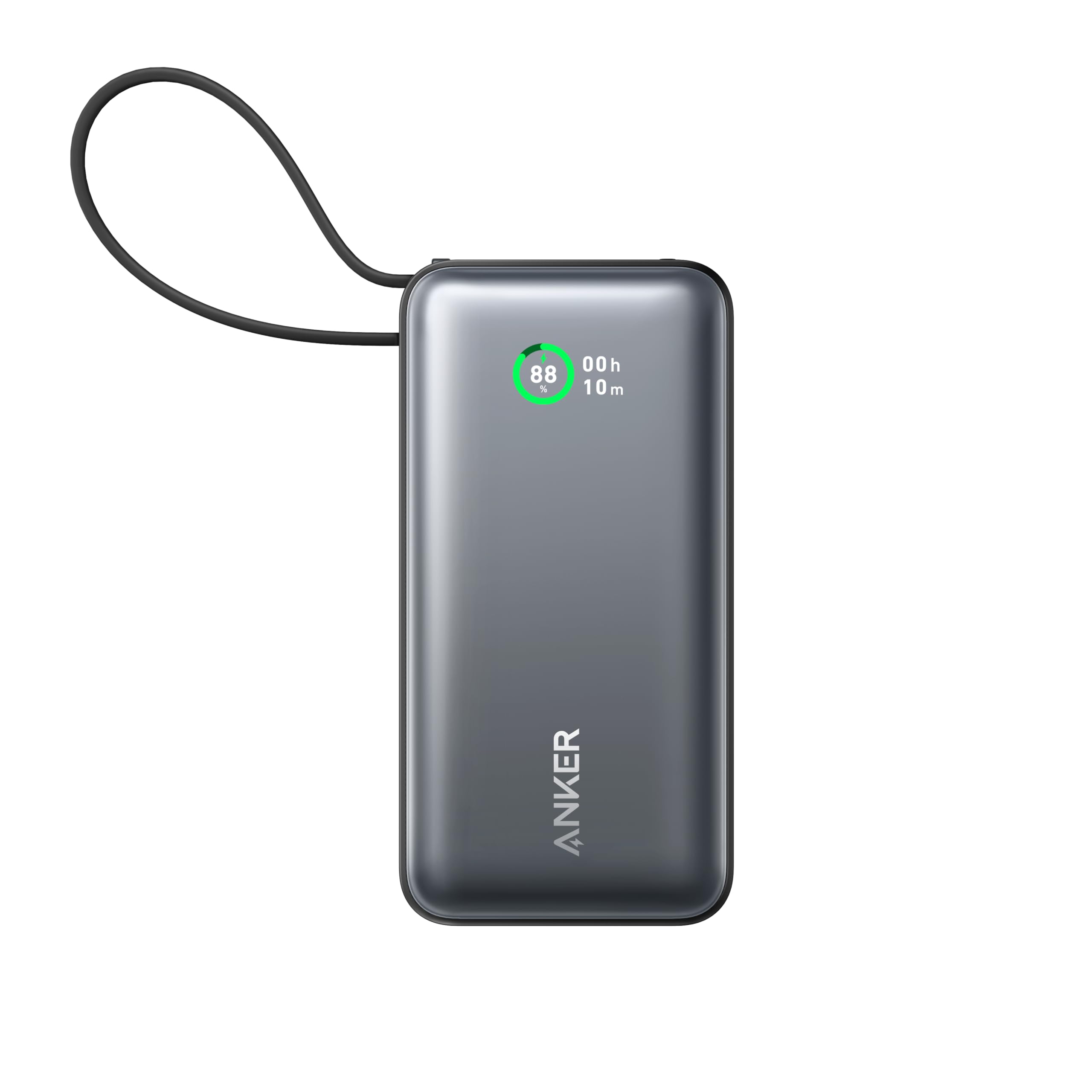 Anker Nano Powerbank (10K, 45W, Integriertes einziehbares USB-C Kabel)