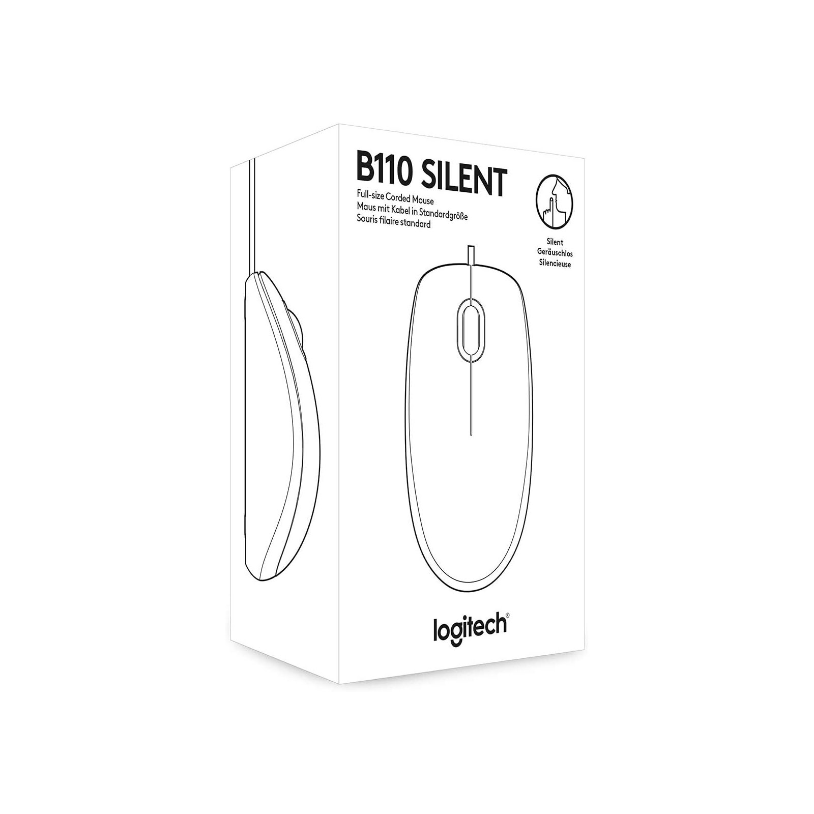 Logitech B110 Maus USB-A 1000 DPI 3 Tasten Beidhändig