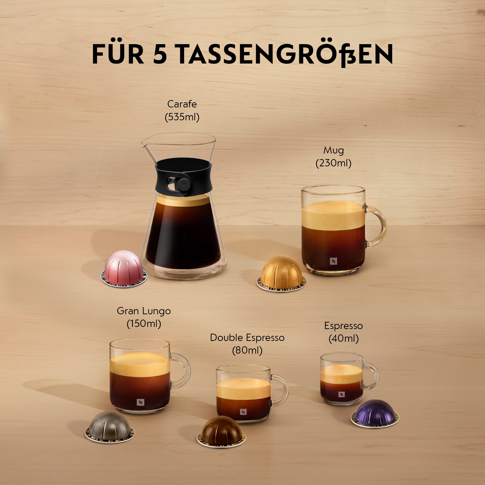 NESPRESSO VERTUO, Auswahl an Signature Kaffees (230ml), mittlere bis dunklere Röstungen, 50 Kaffeekapseln