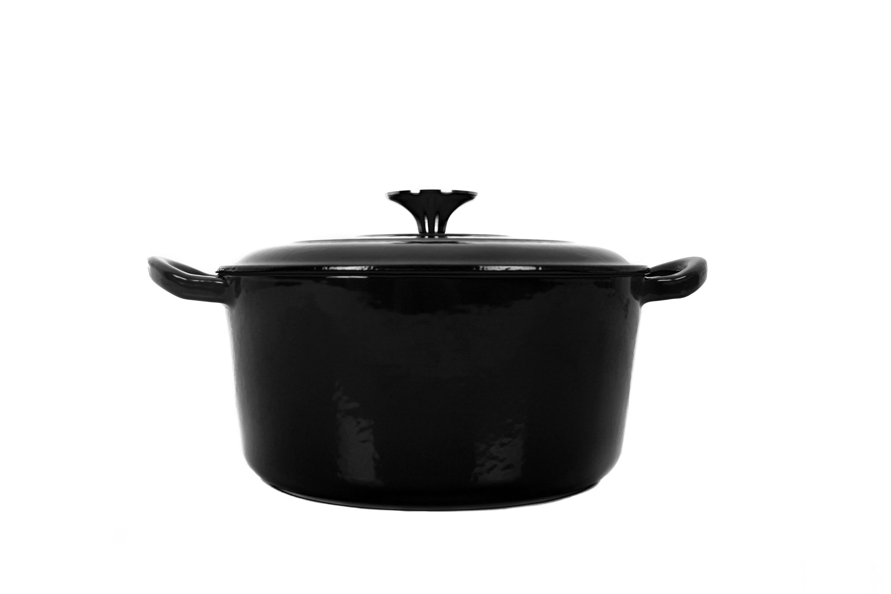 Echtwerk Schmortopf Gusseisen Gusseisentopf Bräter mit Deckel Brotbacktopf rund Grill BBQ Induktion Creme, 3,5 L