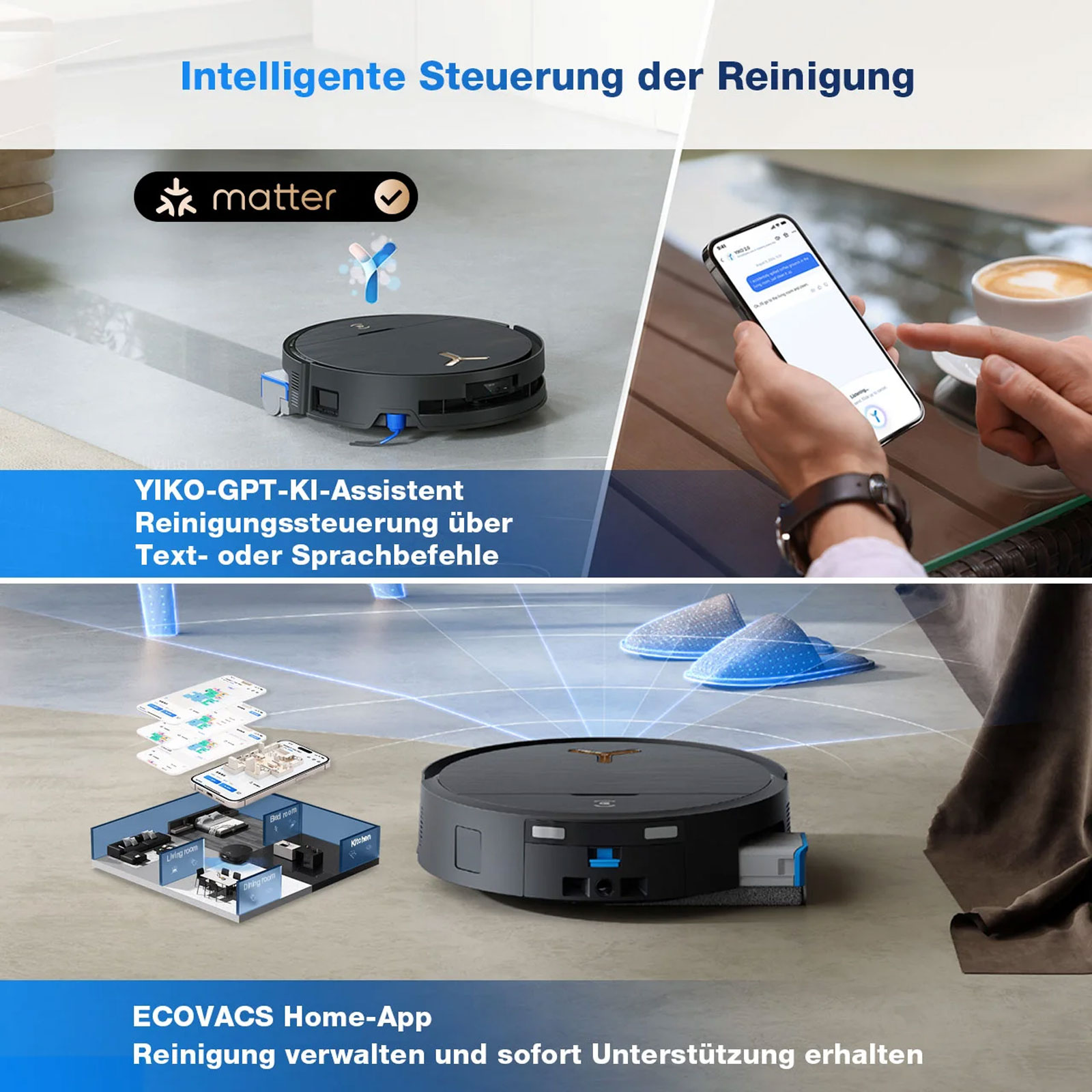 Ecovacs Deebot X9 Pro OMNI Saugroboter mit Wischfunktion