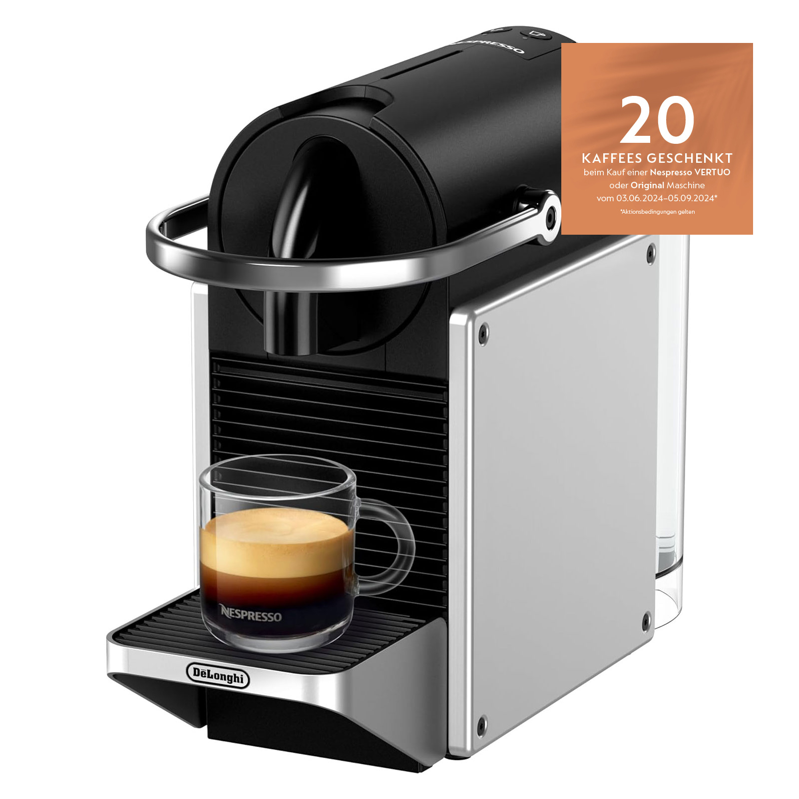 De'Longhi EN127.S PIXIE Re-Design silber Nespresso-Kapselmaschine