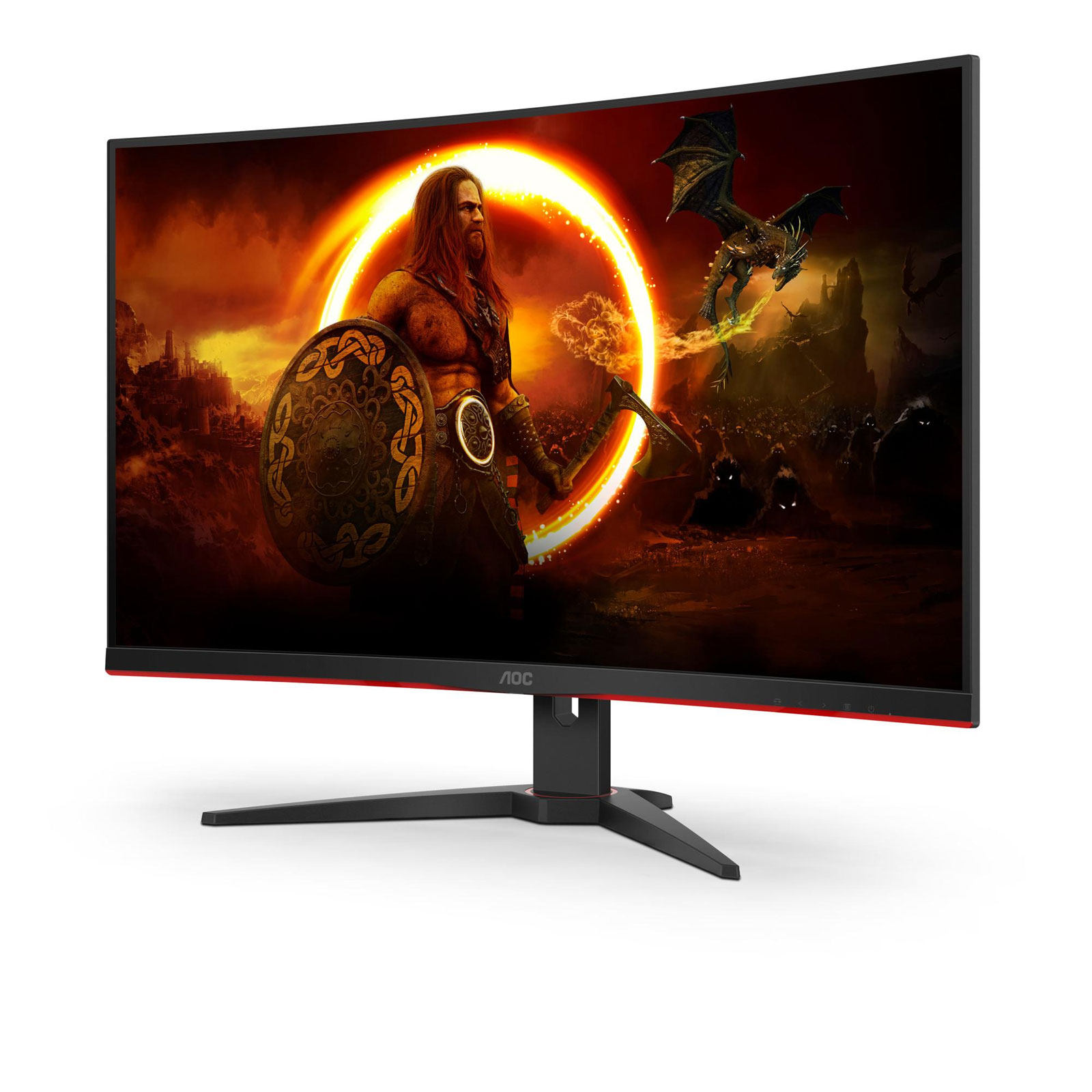 AOC Gaming-Monitor CQ32G2SE/BK, G2, Schwarz, 31,5 Zoll Curved, WQHD, VA, 165 Hz, 1 ms (HDMI, DisplayPort, neigbar, FreeSync)