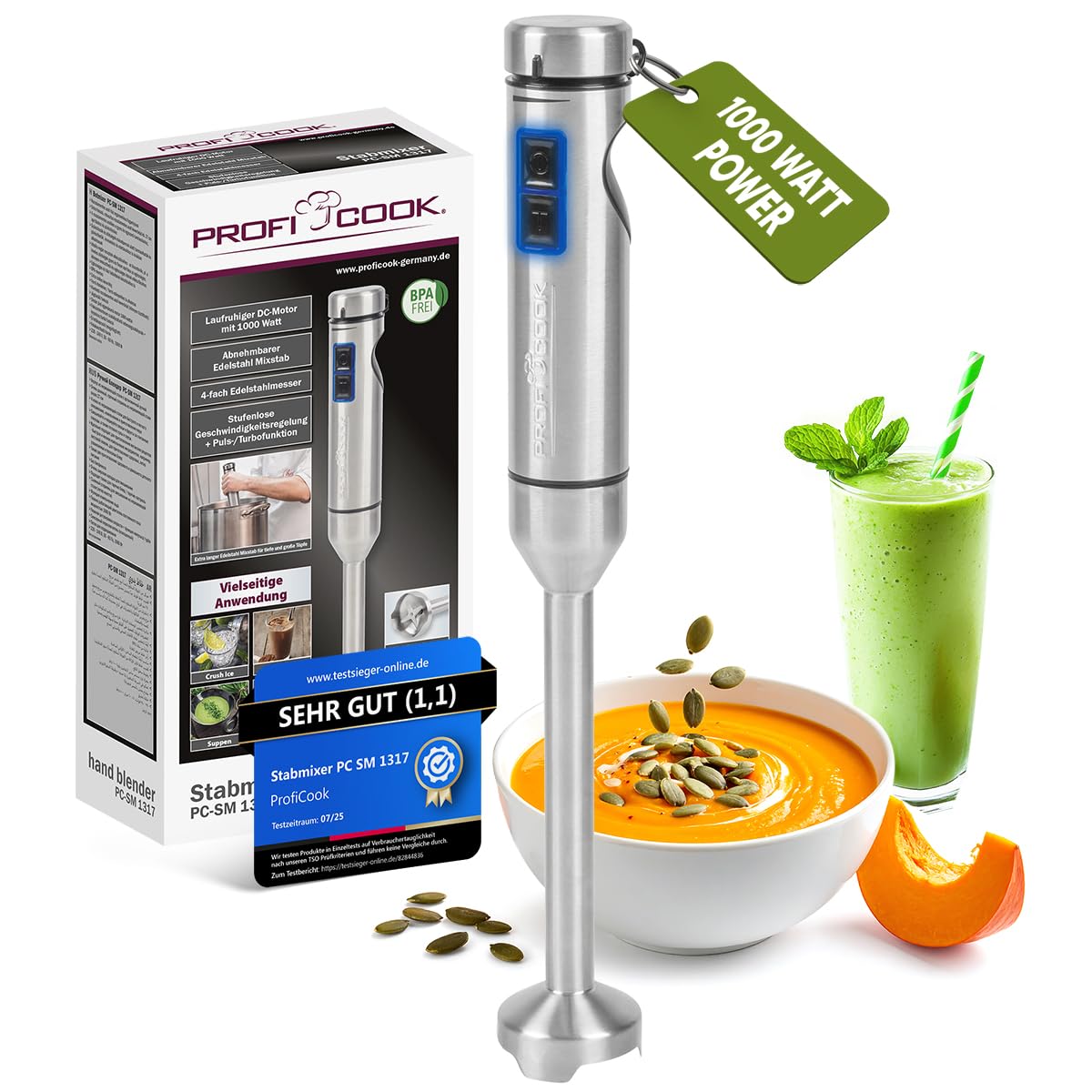 PROFICOOK PC-SM 1317 Edelstahl Stabmixer